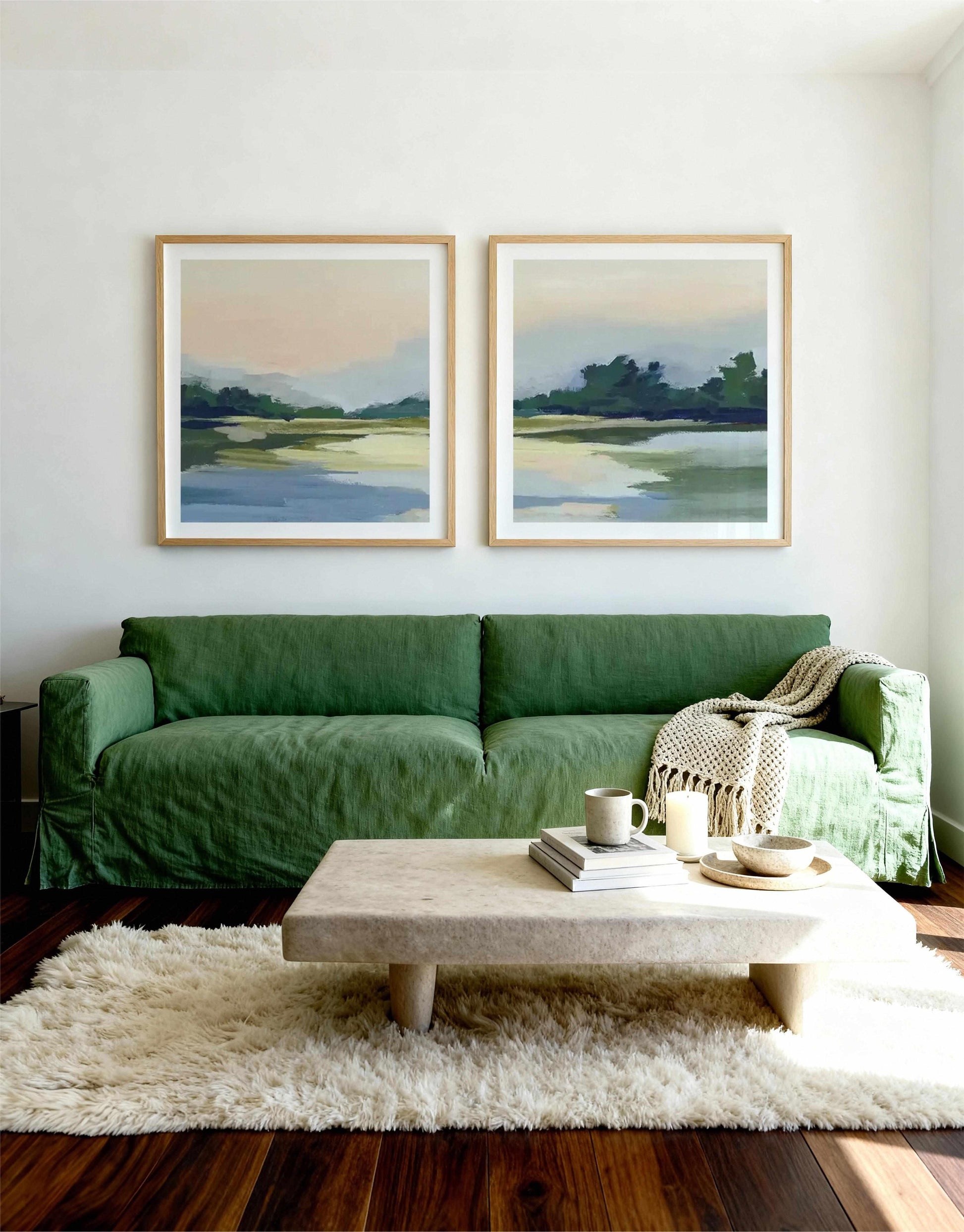 Forest Sunset View I & II Art Print Set of 2 | Matching Wall Art from Olive et Oriel where you can shop wallpaper and artworks online