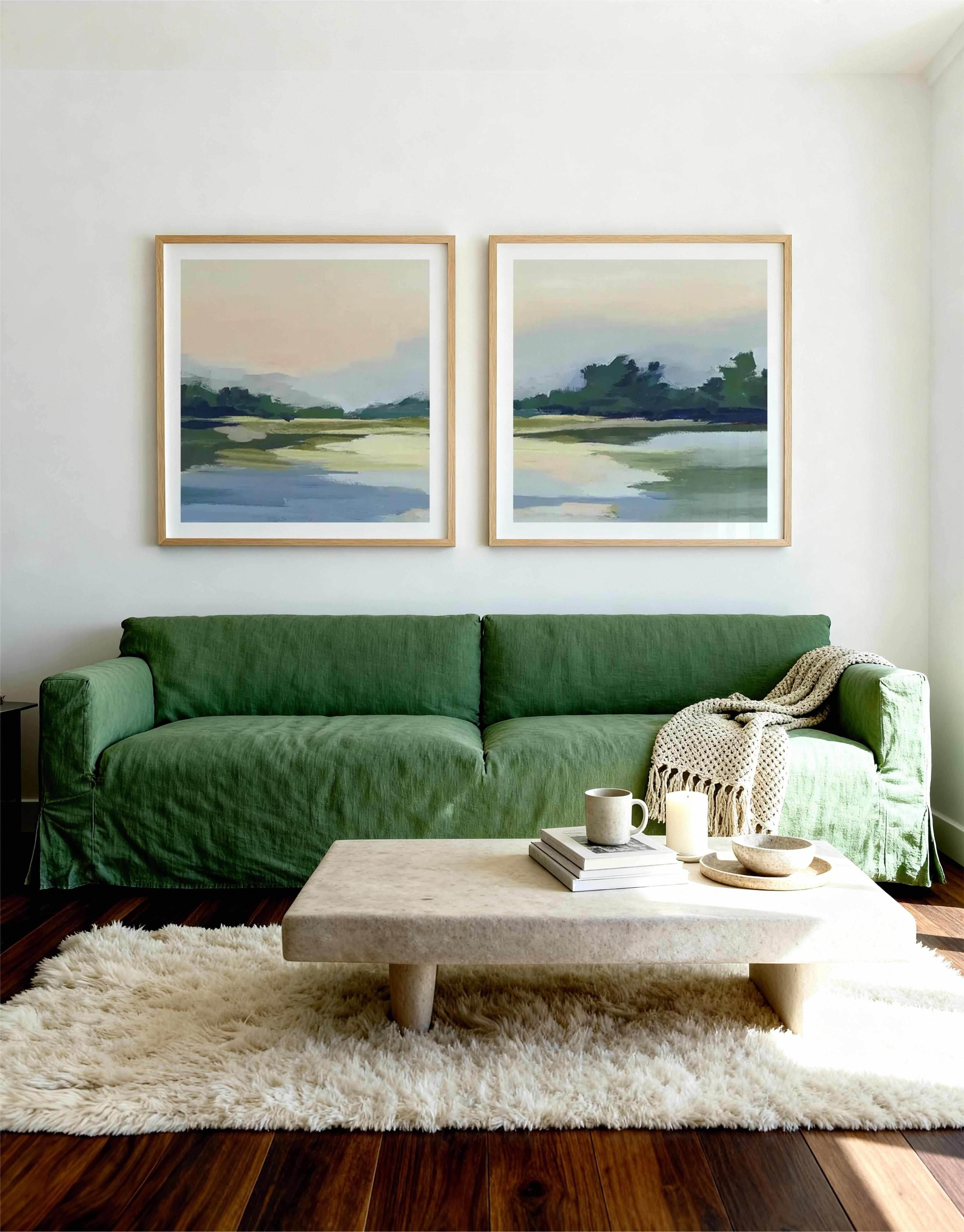 Forest Sunset View I & II Art Print Set of 2 | Matching Wall Art from Olive et Oriel where you can shop wallpaper and artworks online