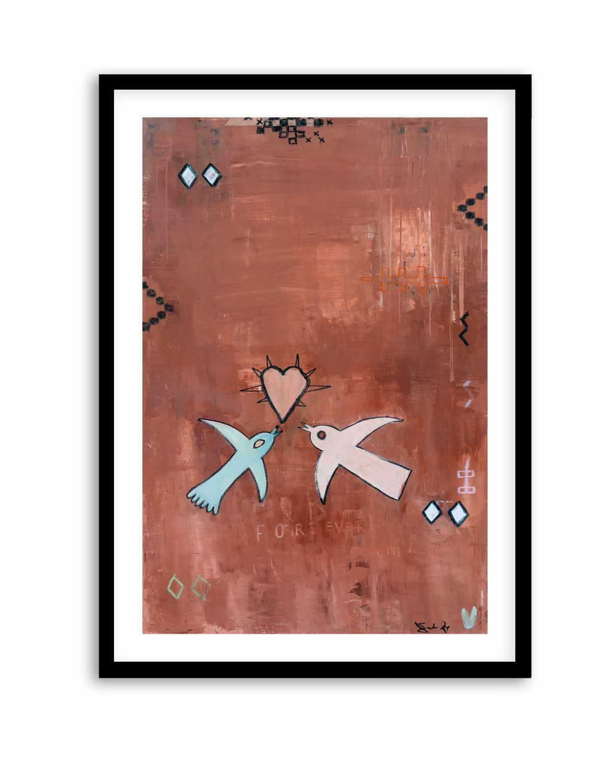 Forever Love Birds by Jackie Green | Art Print from Olive et Oriel where you can shop wallpaper and artworks online