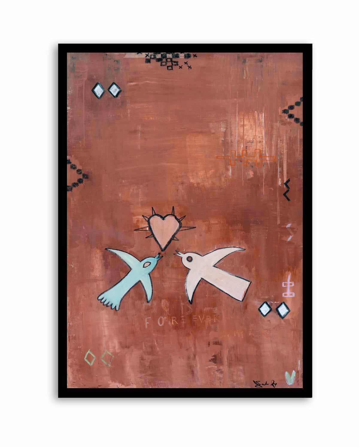 Forever Love Birds by Jackie Green | Art Print from Olive et Oriel where you can shop wallpaper and artworks online