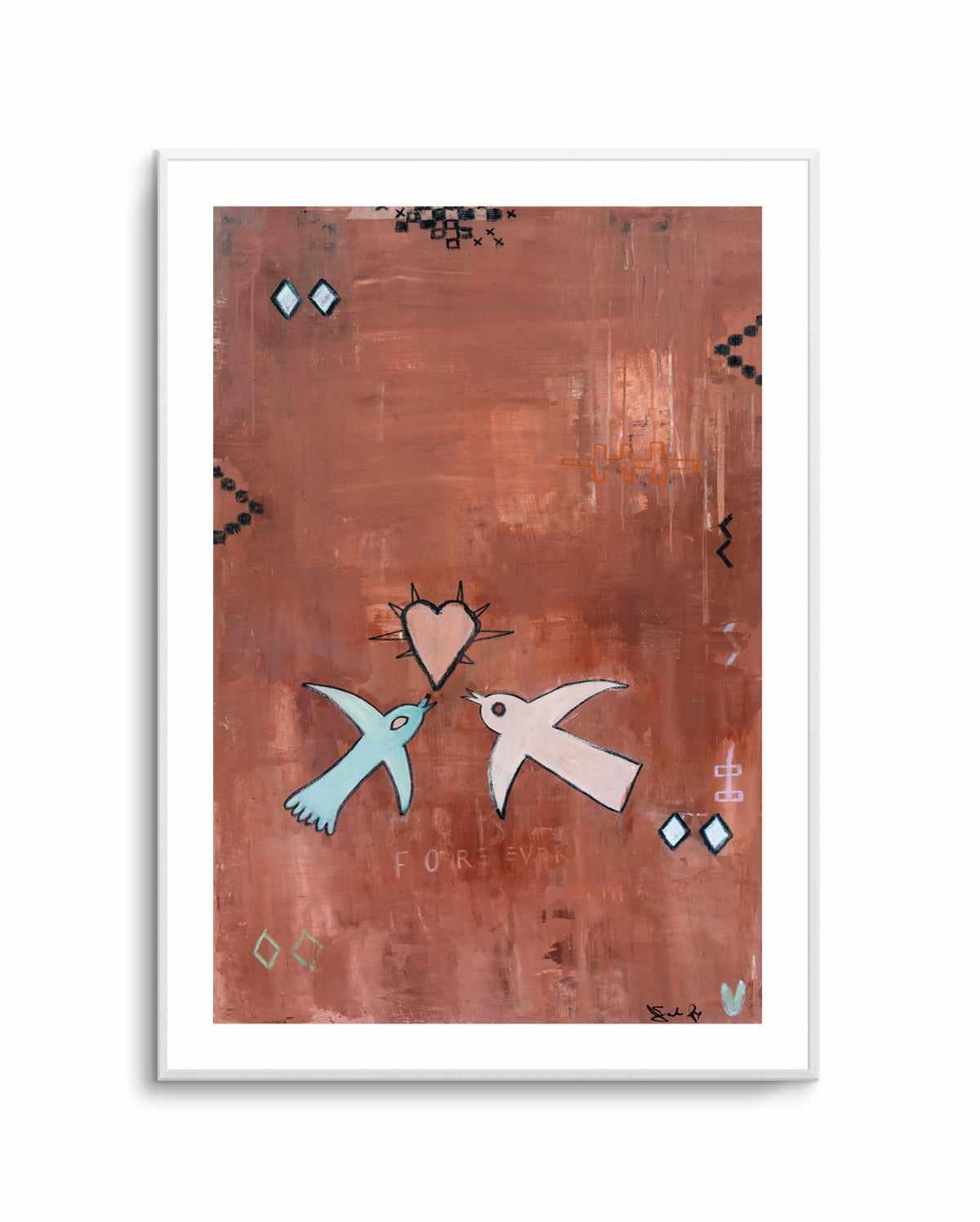 Forever Love Birds by Jackie Green | Art Print from Olive et Oriel where you can shop wallpaper and artworks online