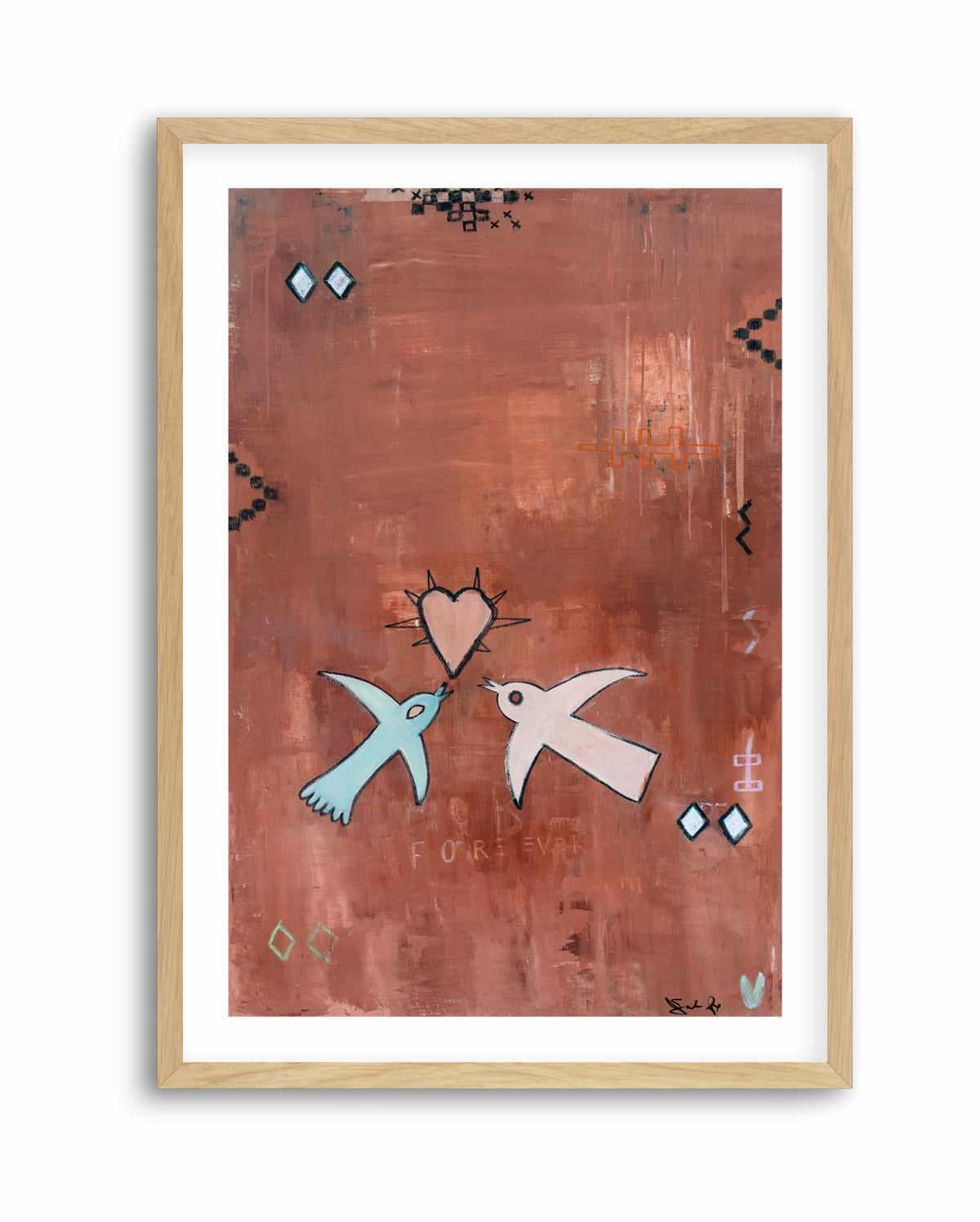 Forever Love Birds by Jackie Green | Art Print from Olive et Oriel where you can shop wallpaper and artworks online