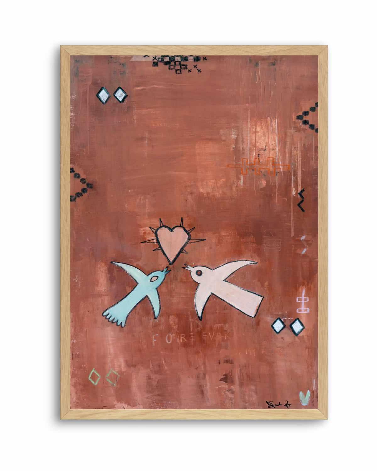 Forever Love Birds by Jackie Green | Art Print from Olive et Oriel where you can shop wallpaper and artworks online