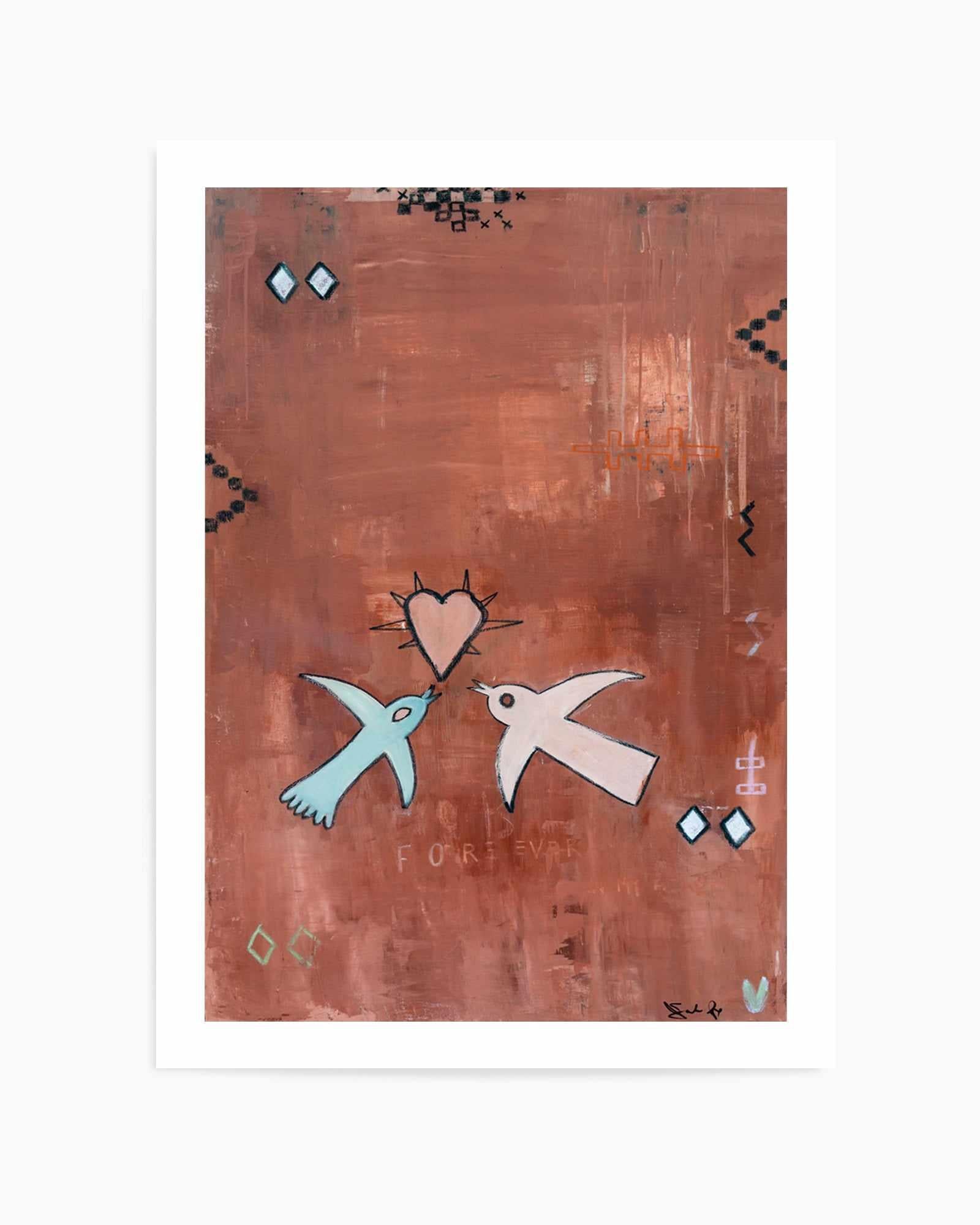 Forever Love Birds by Jackie Green | Art Print from Olive et Oriel where you can shop wallpaper and artworks online