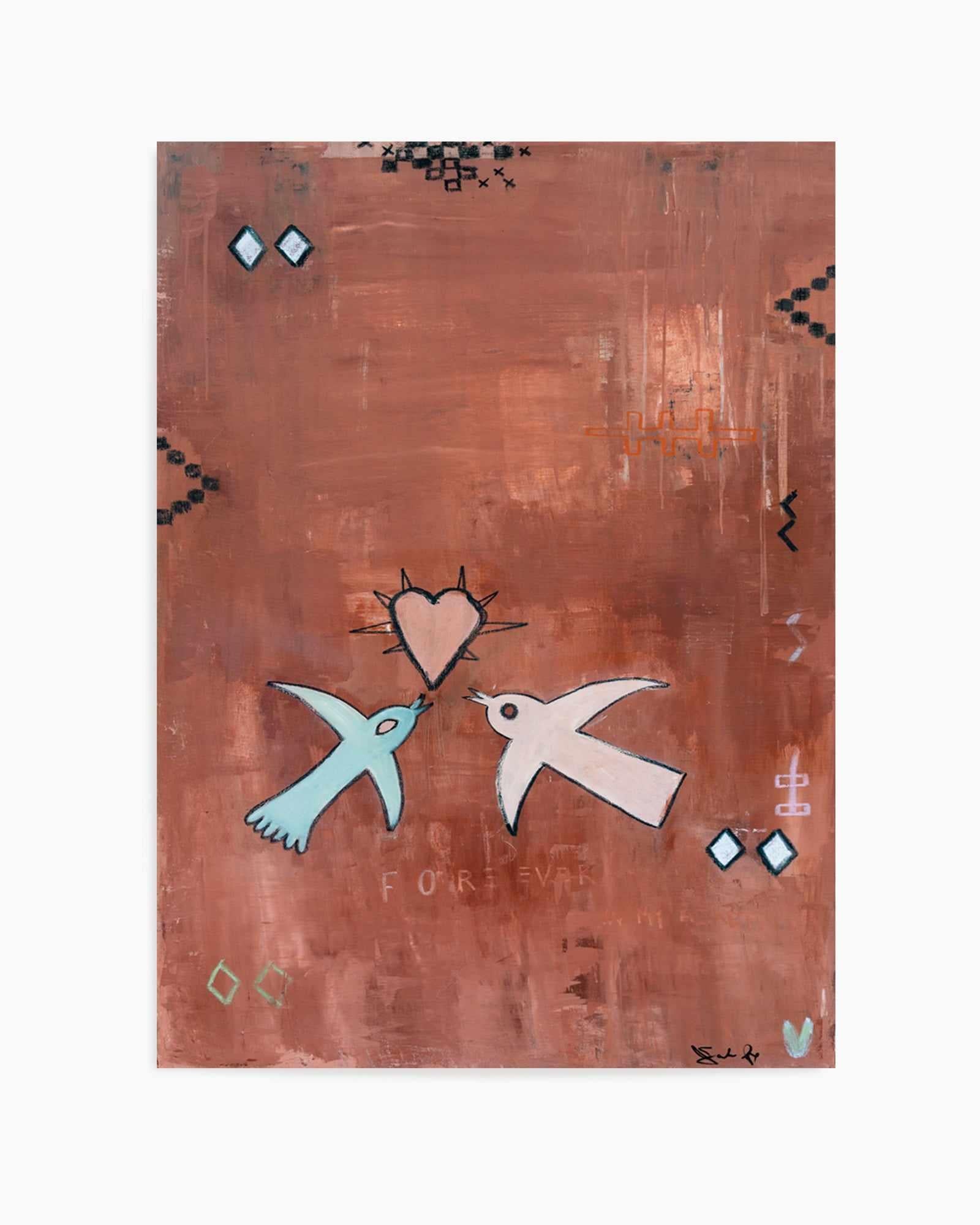 Forever Love Birds by Jackie Green | Art Print from Olive et Oriel where you can shop wallpaper and artworks online