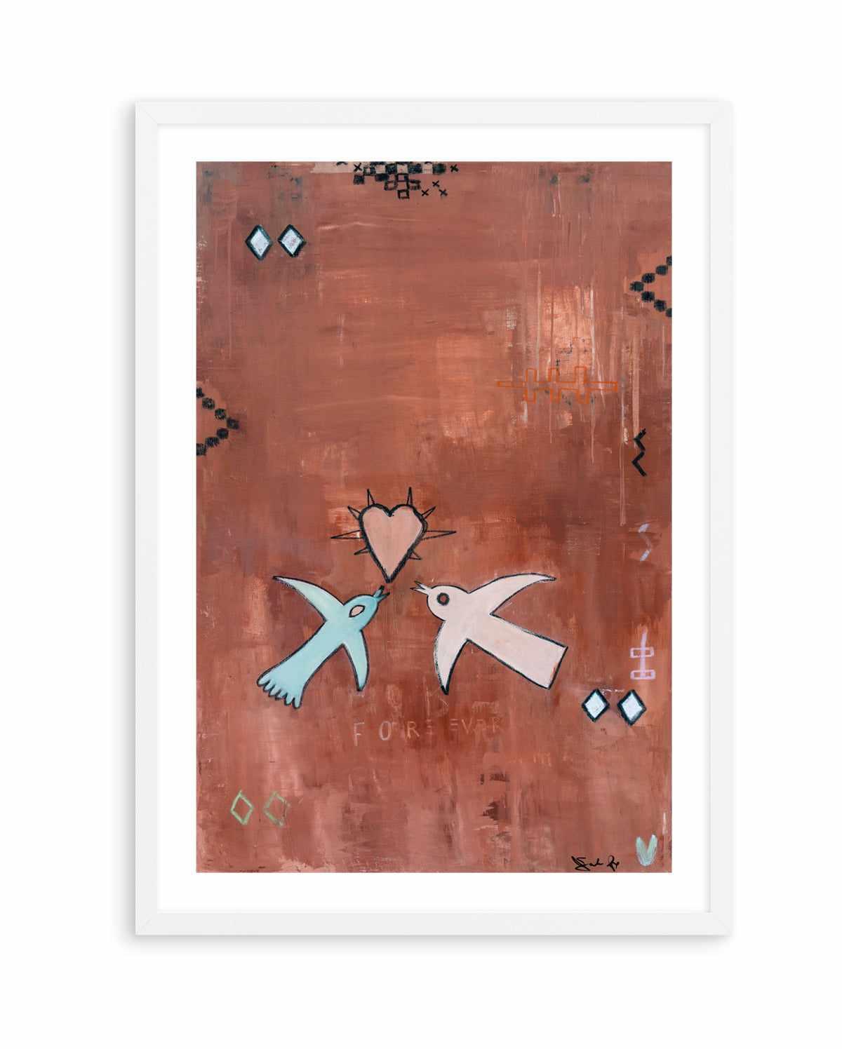 Forever Love Birds by Jackie Green | Art Print from Olive et Oriel where you can shop wallpaper and artworks online