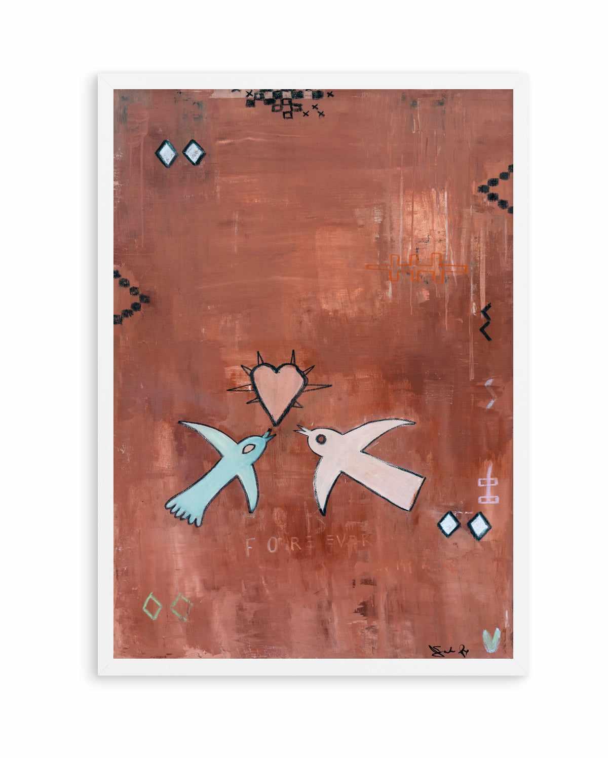 Forever Love Birds by Jackie Green | Art Print from Olive et Oriel where you can shop wallpaper and artworks online