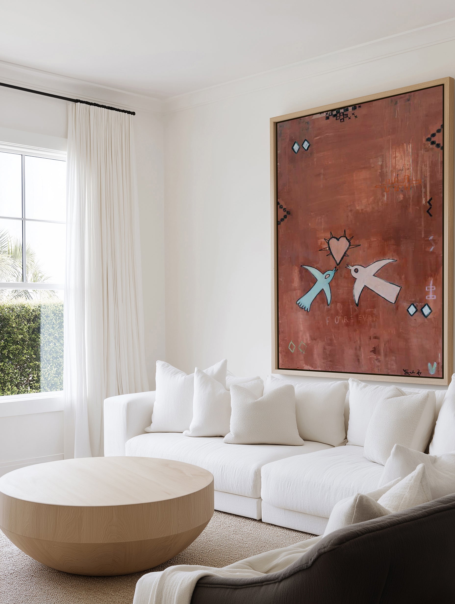 Forever Love Birds by Jackie Green | Framed Canvas Art Print