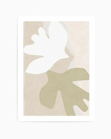 Formes D'oiseaux II Art Print green neutrals with green abstract art print