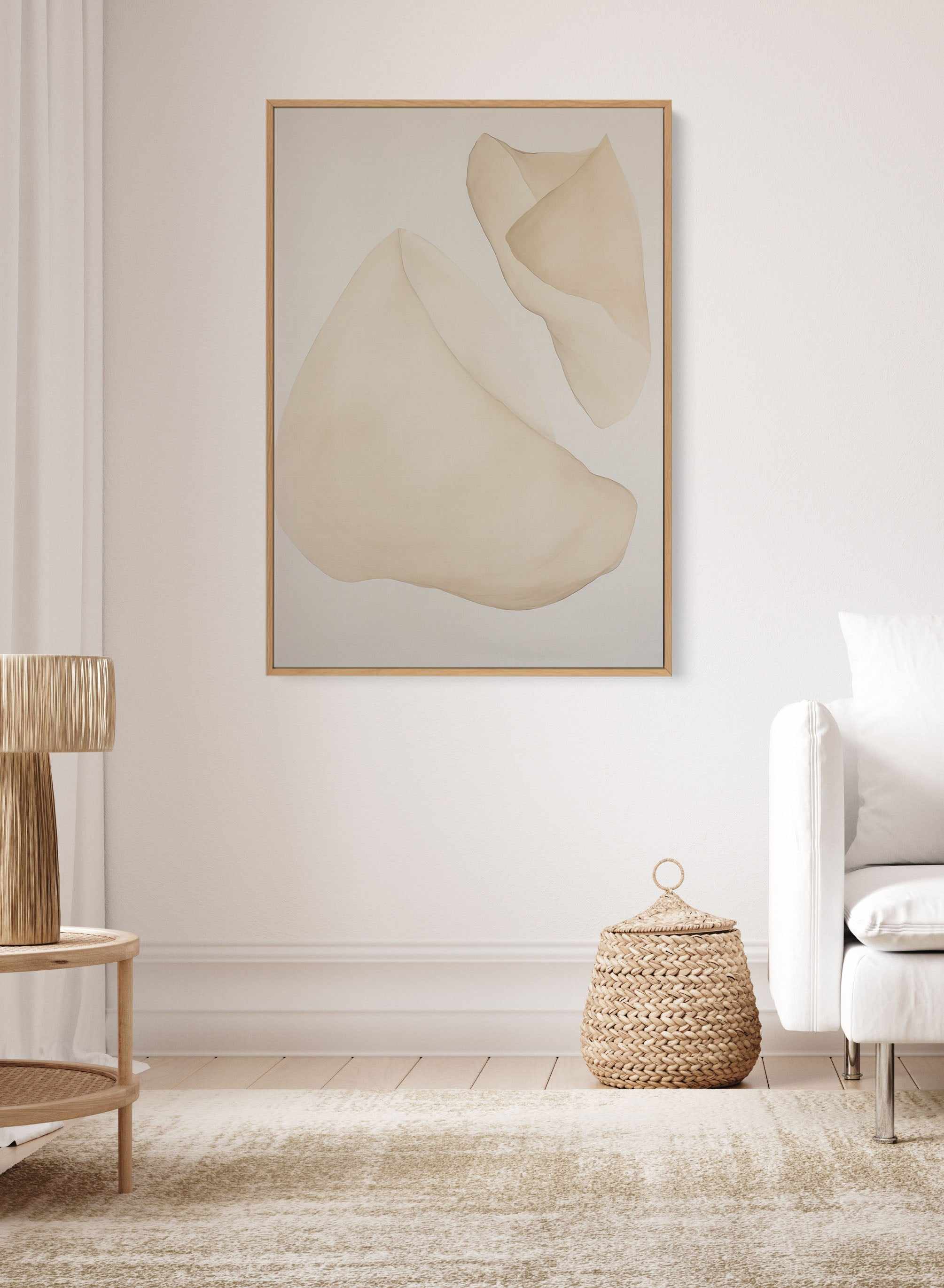 Formes Organiques Neutres VII | Framed Canvas Art Print