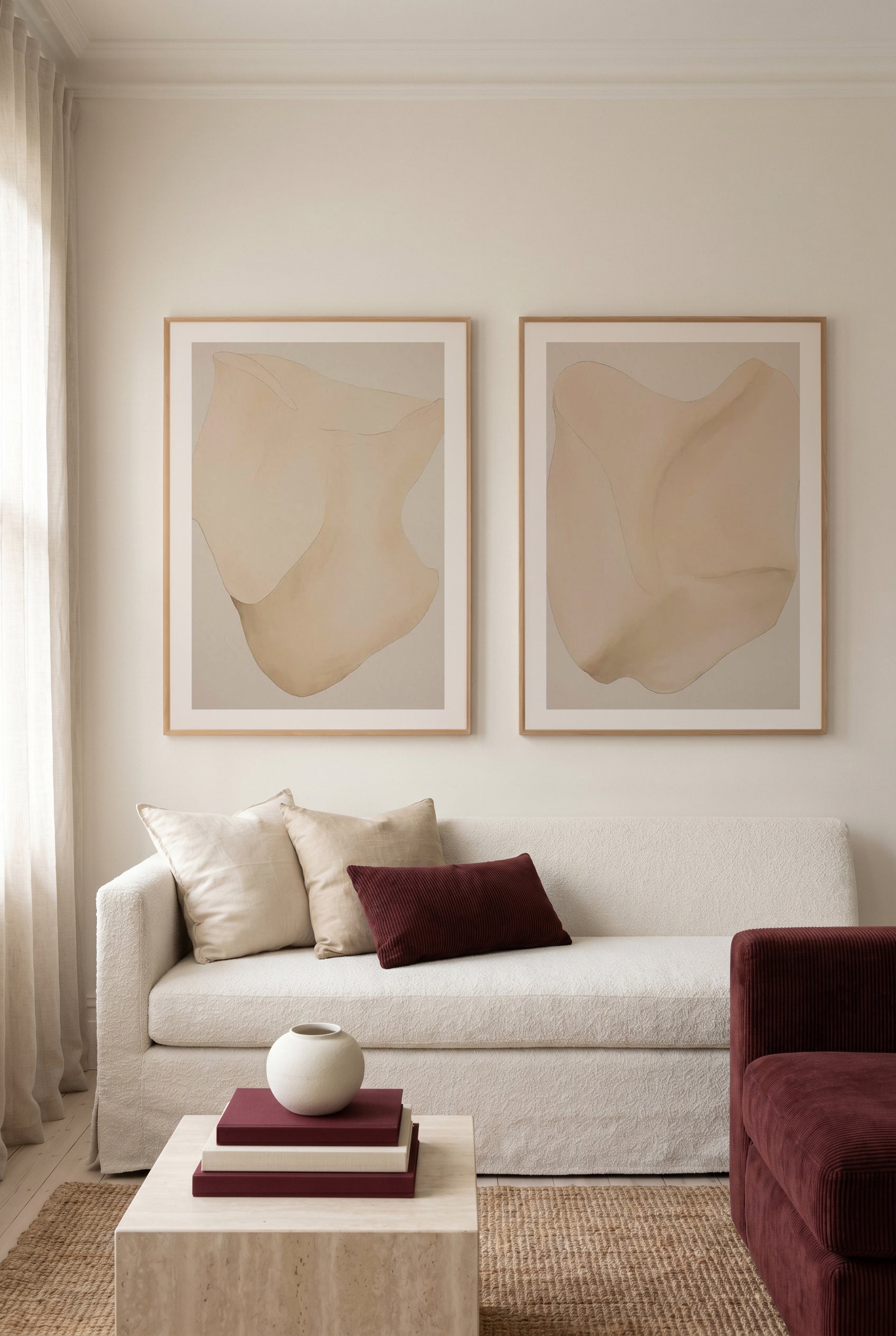 Formes Organiques Neutres No I & II Art Print Set of 2 | Matching Wall Art