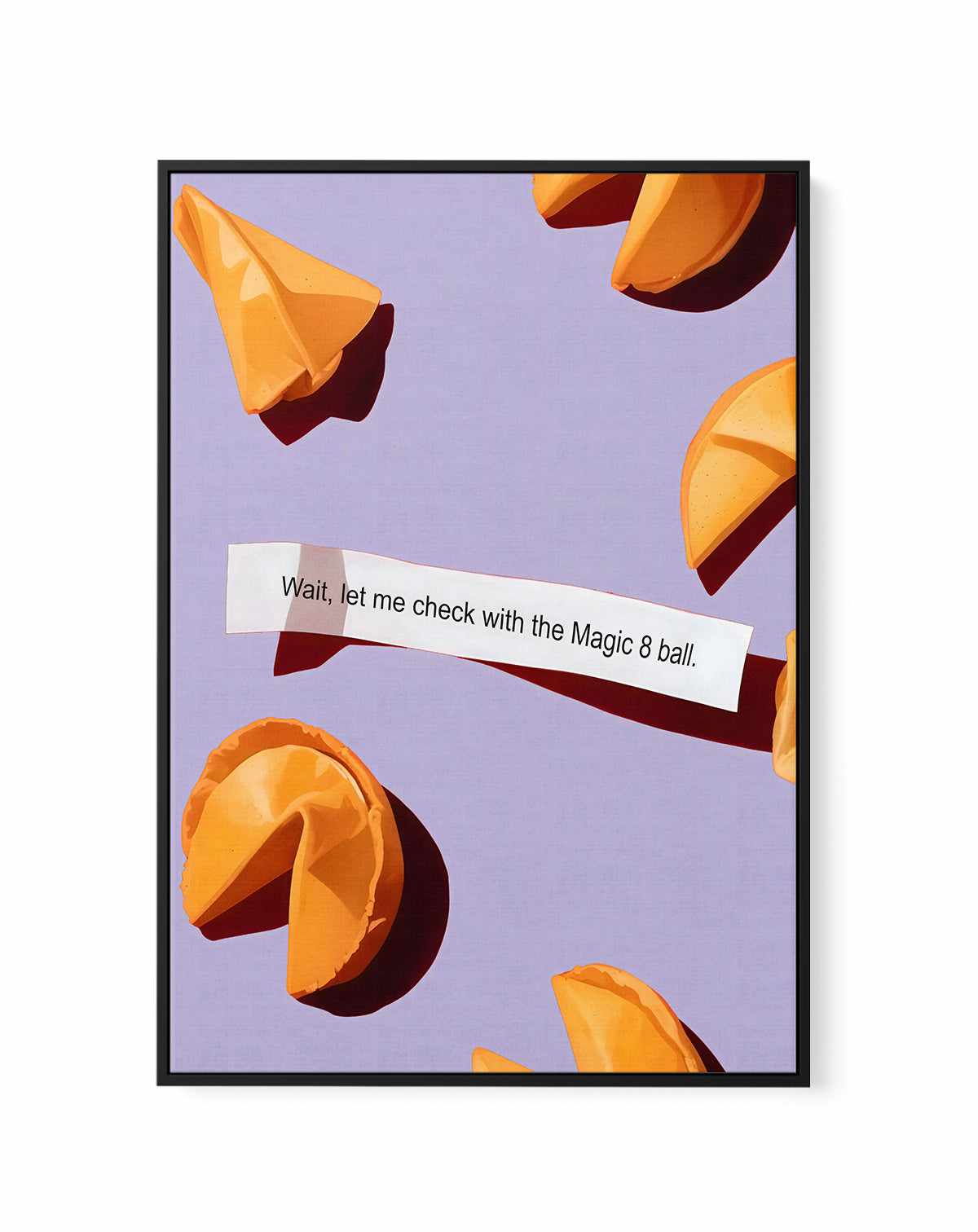 Fortune Cookie and the Magic 8 Ball | Framed Canvas Art Print from Olive et Oriel where you can shop wallpaper and artworks online
