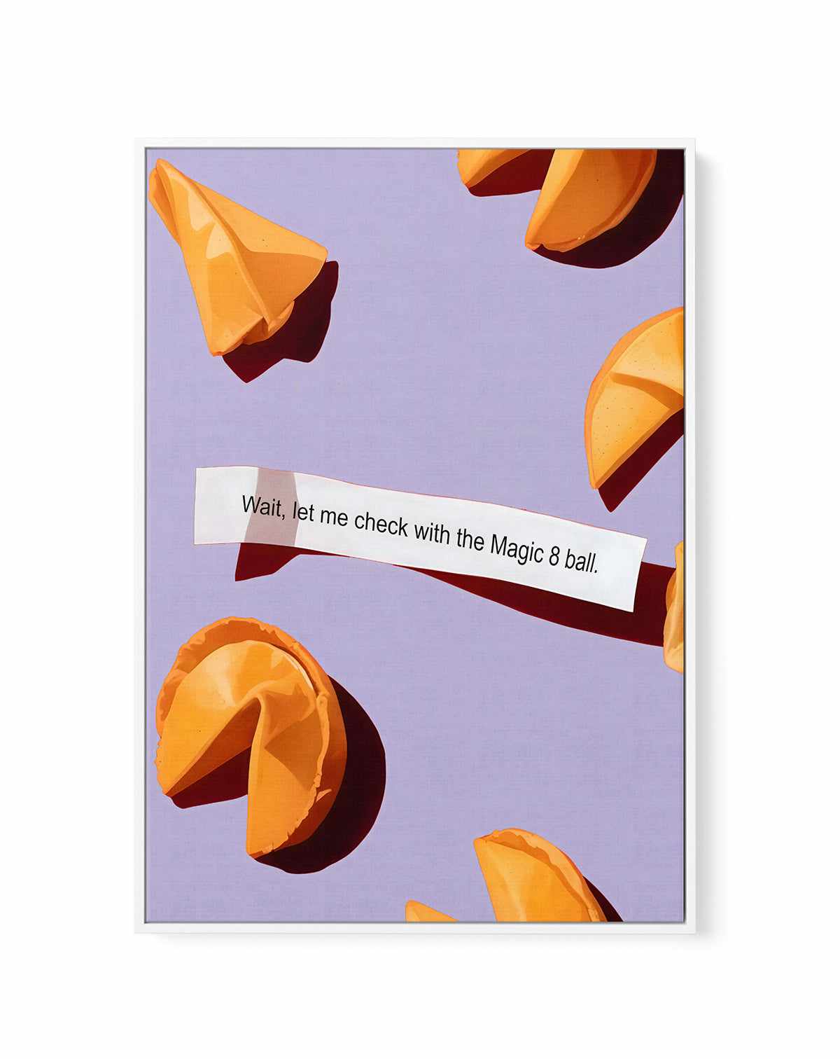 Fortune Cookie and the Magic 8 Ball | Framed Canvas Art Print from Olive et Oriel where you can shop wallpaper and artworks online