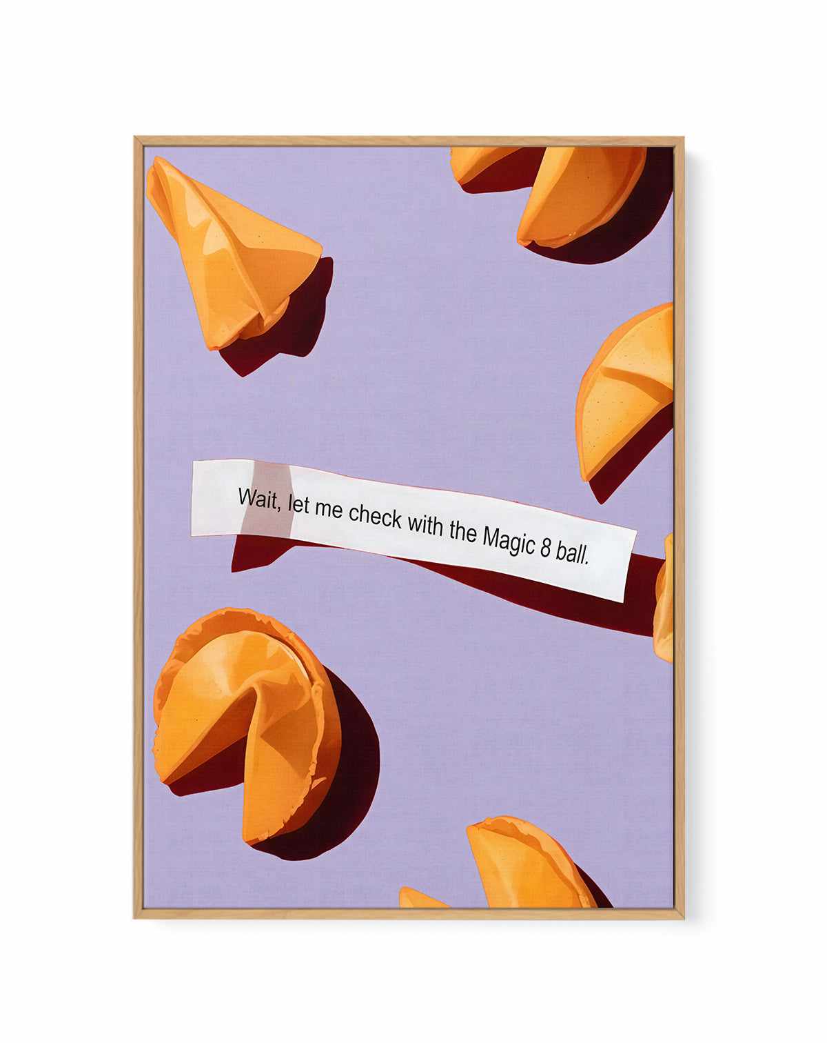 Fortune Cookie and the Magic 8 Ball | Framed Canvas Art Print from Olive et Oriel where you can shop wallpaper and artworks online