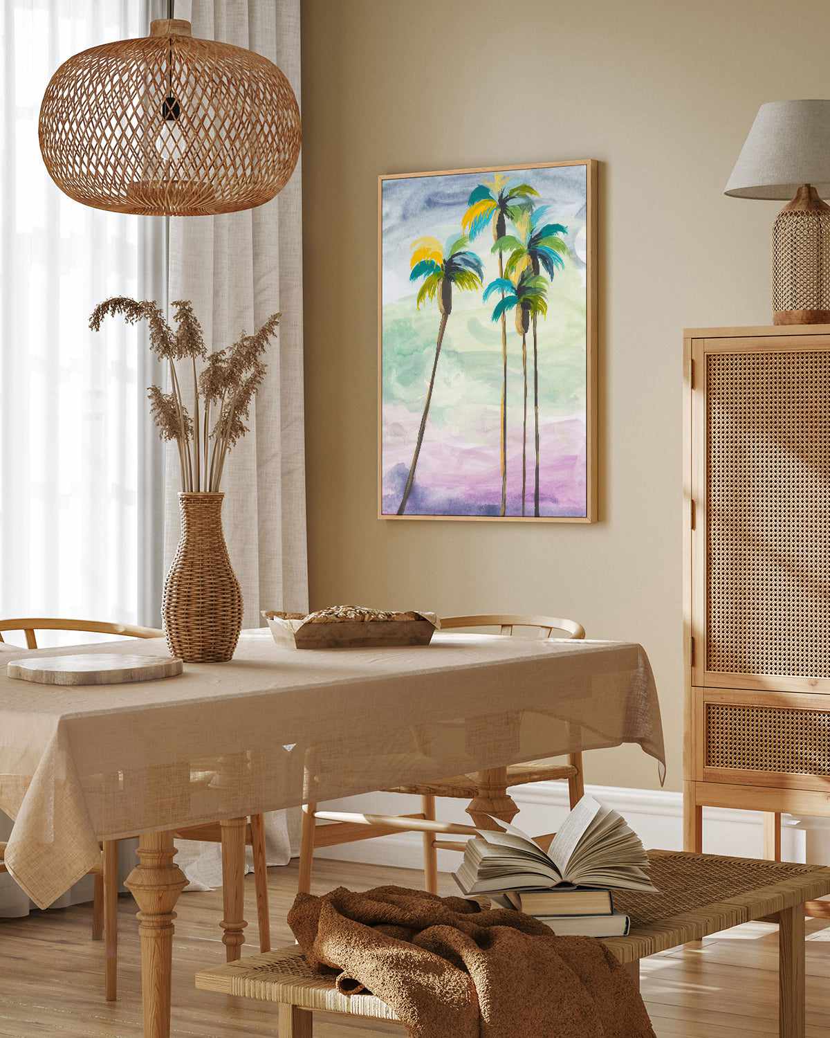 Four Palms II by Jan Weiss | Framed Canvas Art Print