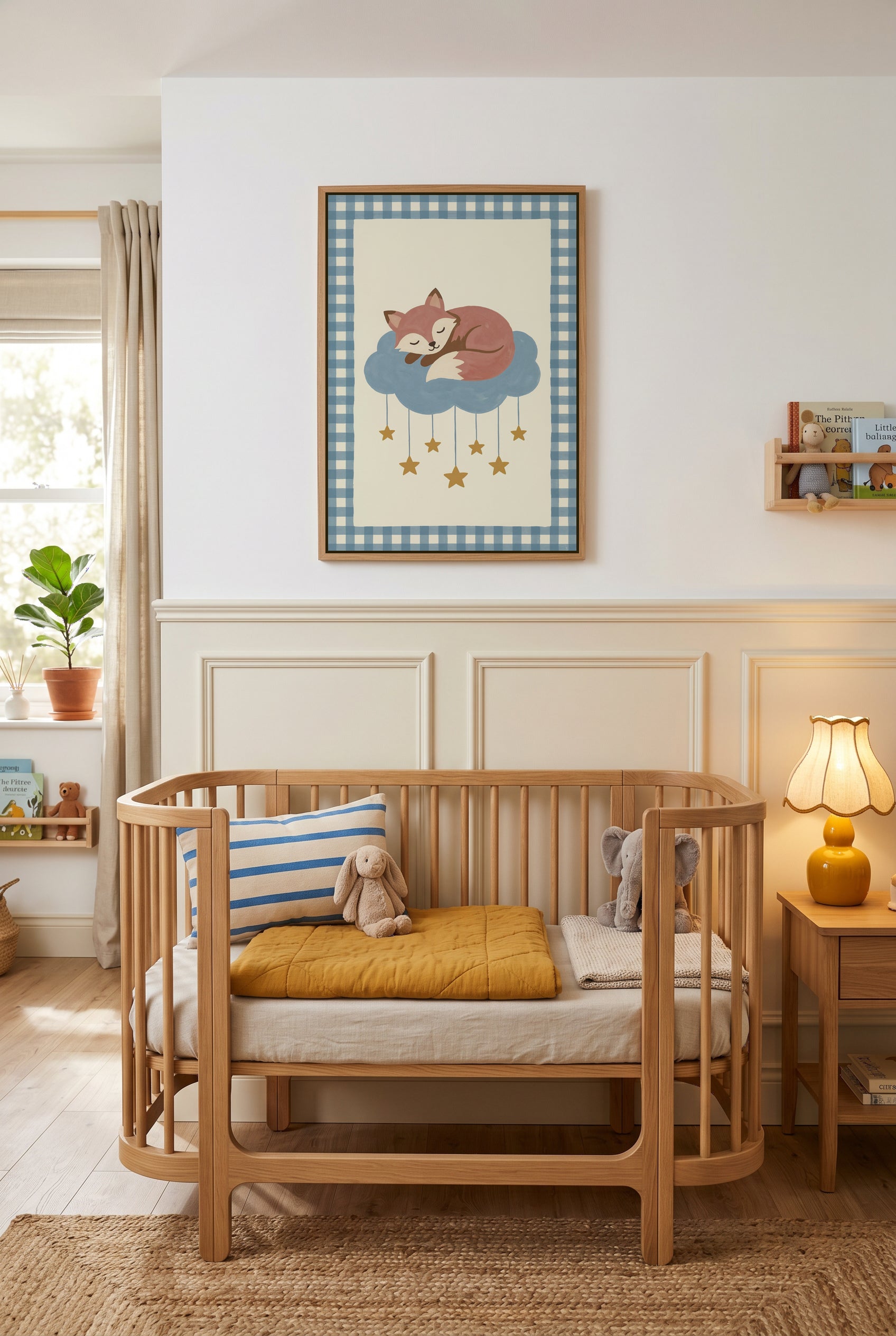 Foxy Stars | Framed Canvas Art Print