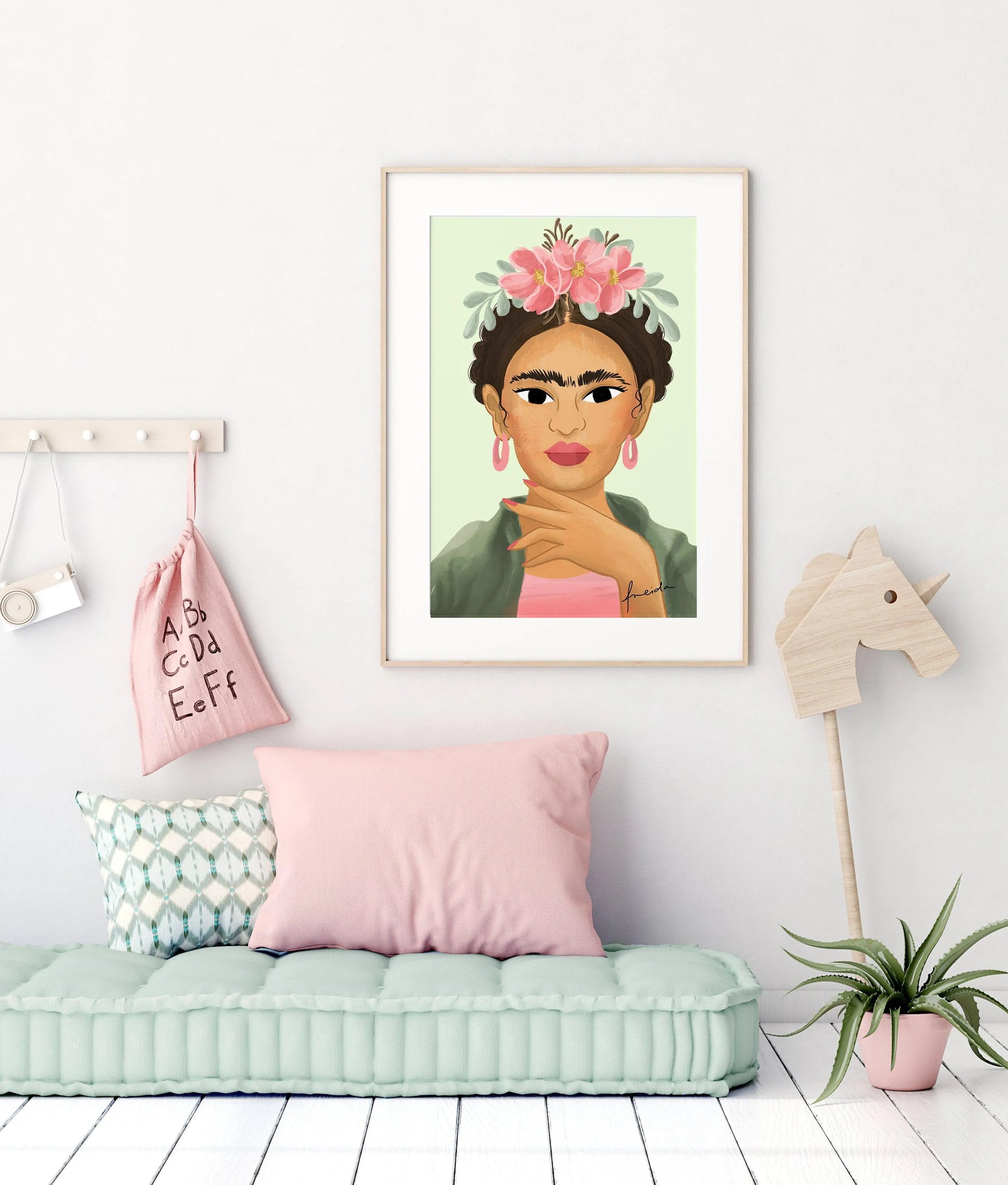 Frida Kahlo on Sage Art Print-PRINT-Olive et Oriel-Kristin-Buy-Australian-Art-Prints-Online-with-Olive-et-Oriel-Your-Artwork-Specialists-Austrailia-Decorate-With-Coastal-Photo-Wall-Art-Prints-From-Our-Beach-House-Artwork-Collection-Fine-Poster-and-Framed-Artwork