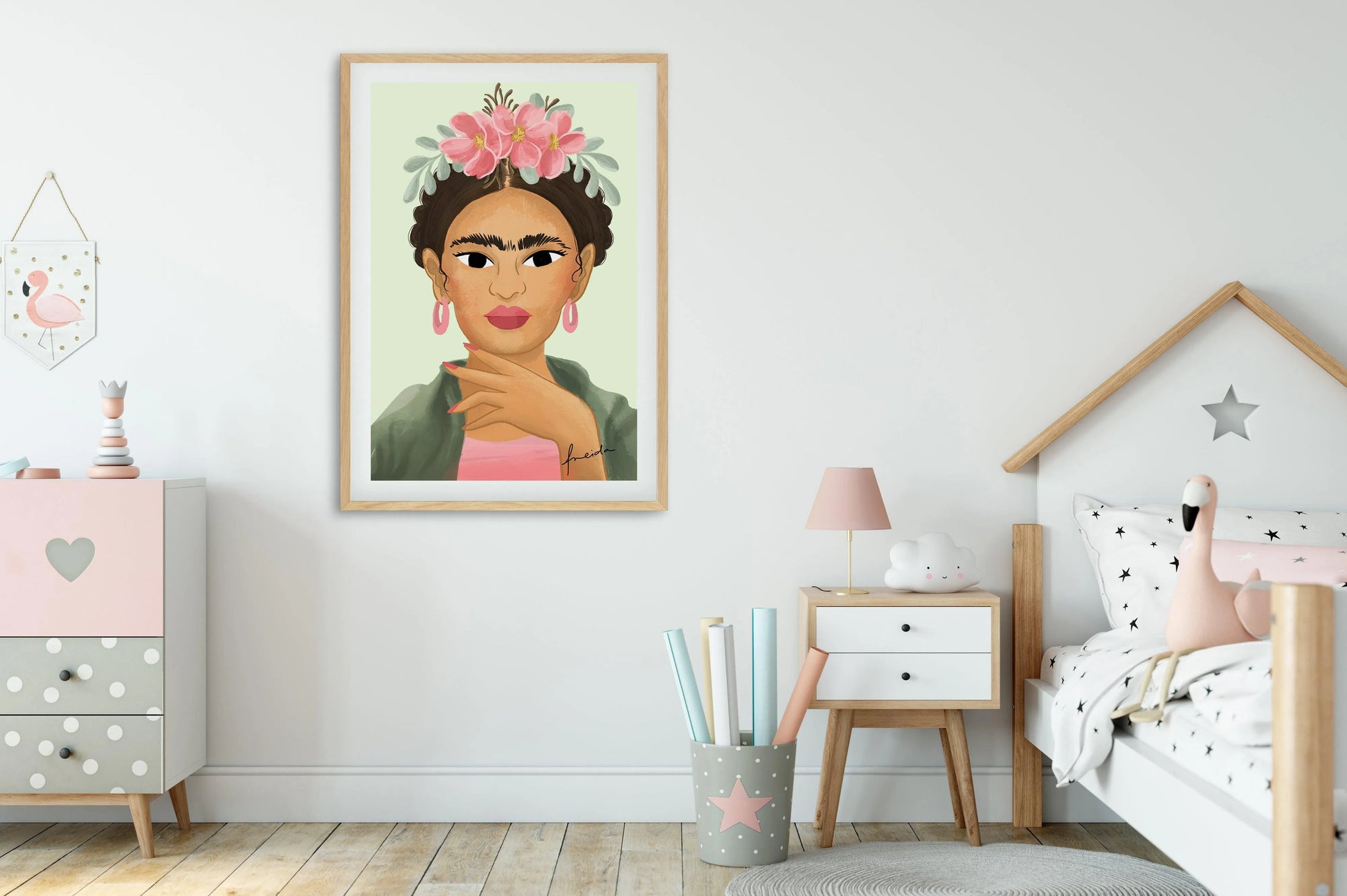 Frida Kahlo on Sage Art Print-PRINT-Olive et Oriel-Kristin-Buy-Australian-Art-Prints-Online-with-Olive-et-Oriel-Your-Artwork-Specialists-Austrailia-Decorate-With-Coastal-Photo-Wall-Art-Prints-From-Our-Beach-House-Artwork-Collection-Fine-Poster-and-Framed-Artwork