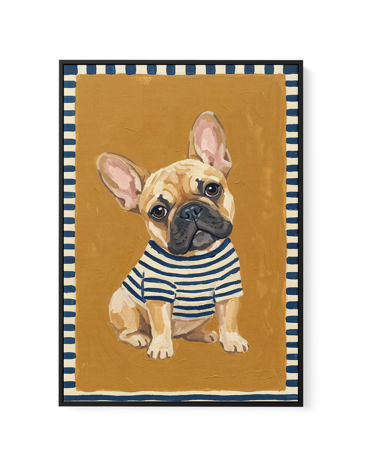 French Frenchie | Framed Canvas Art Print