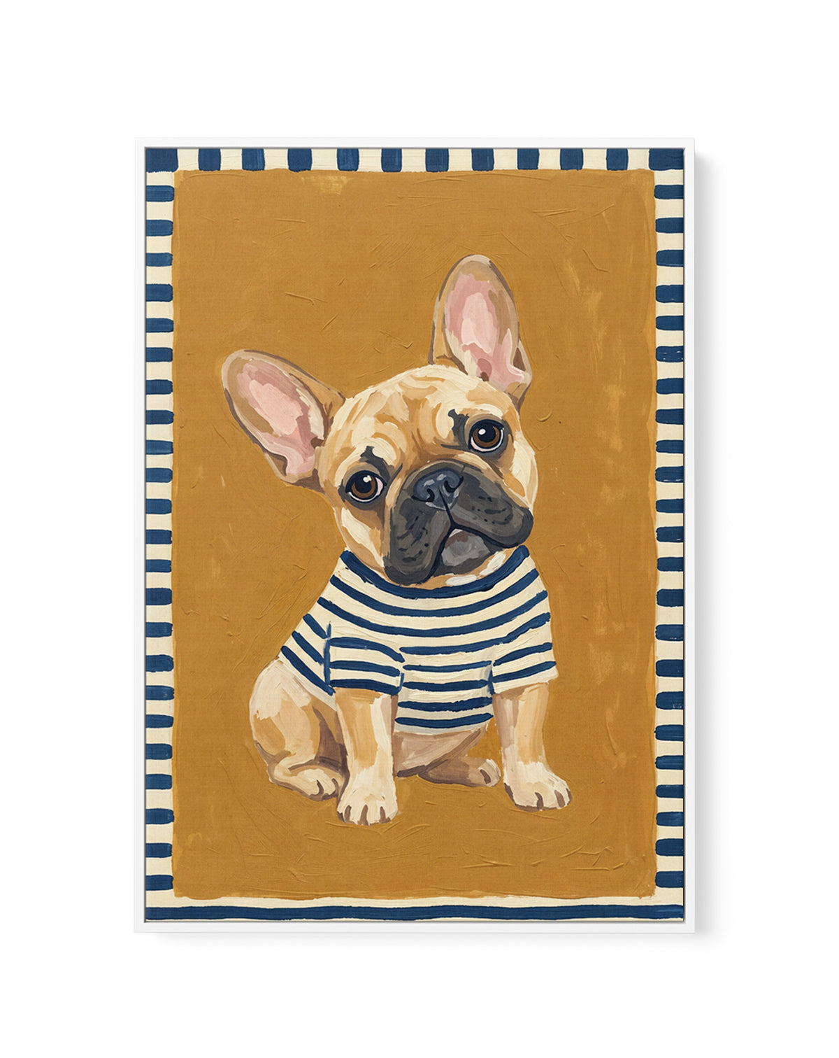 French Frenchie | Framed Canvas Art Print