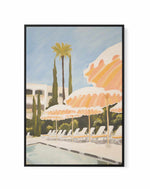 French Riviera Umbrellas I | Framed Canvas Art Print