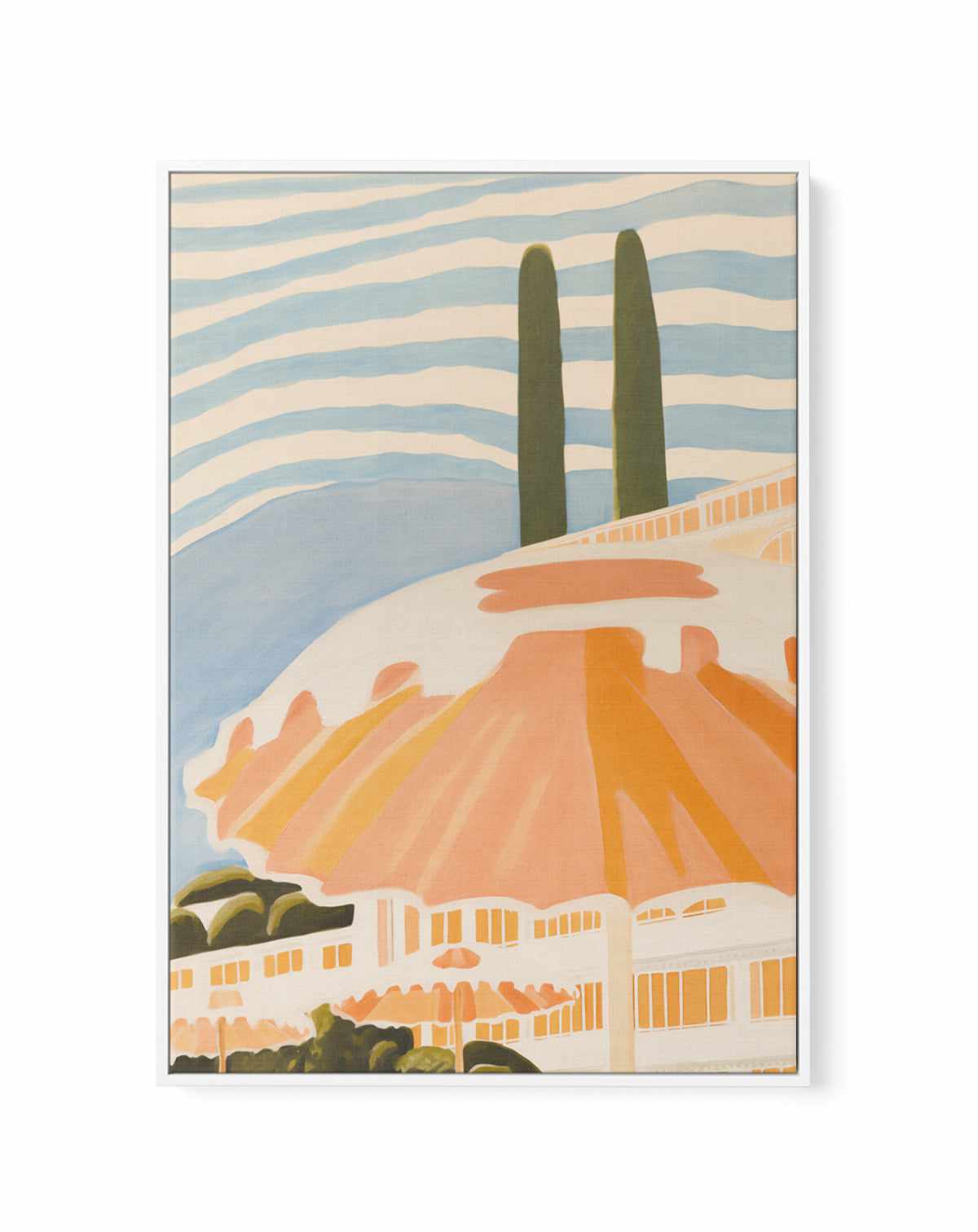 French Riviera Umbrellas II | Framed Canvas Art Print