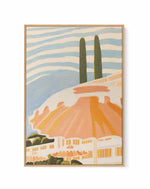 French Riviera Umbrellas II | Framed Canvas Art Print