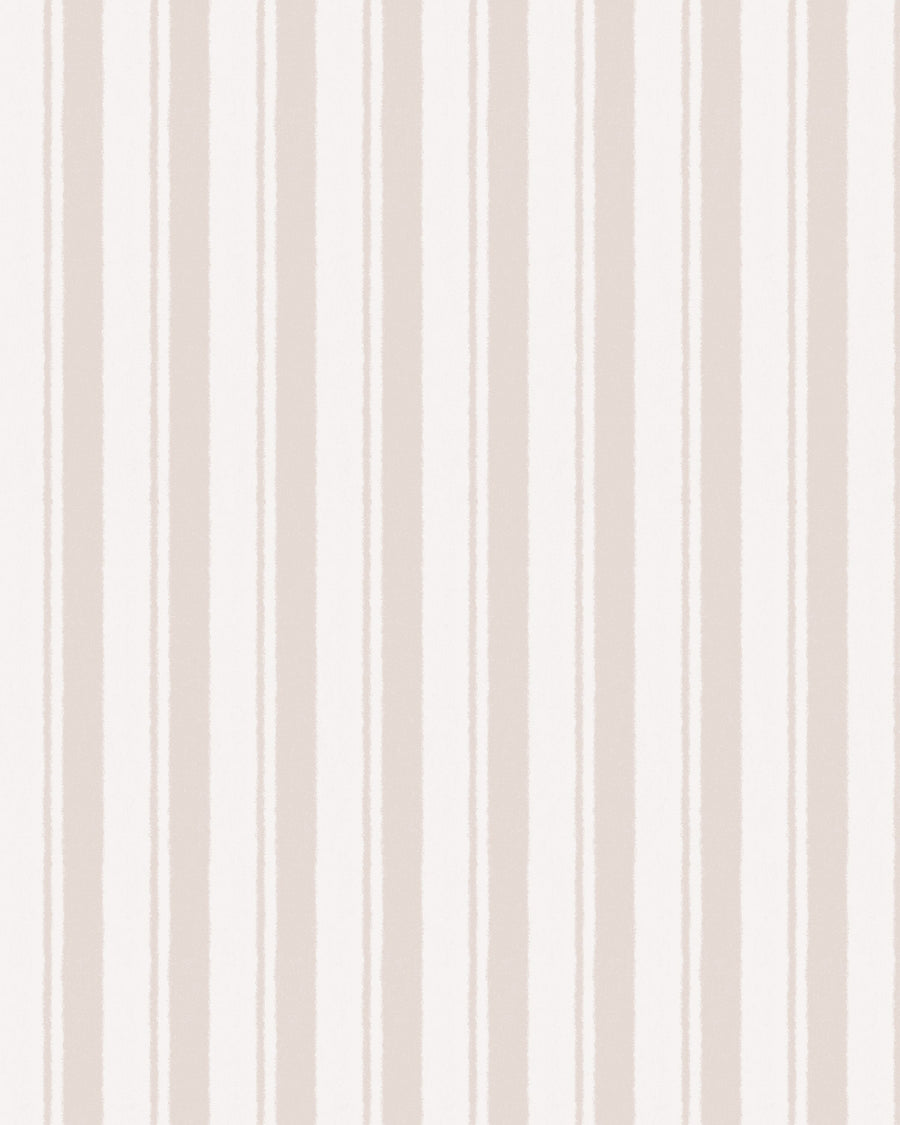 French Linen Stripe in Beige Wallpaper from Olive et Oriel where you can shop wallpaper and artworks online