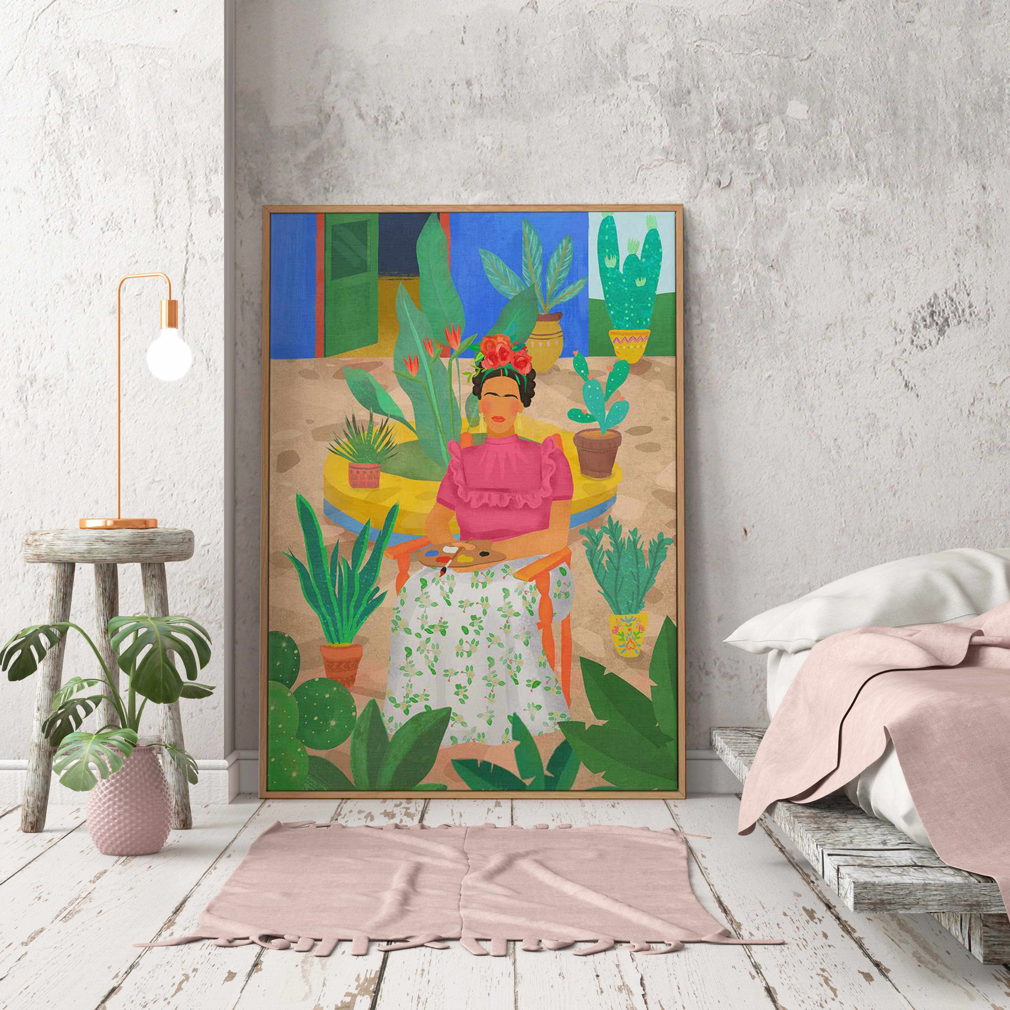 Frida Kahlo by Petra Lizde | Framed Canvas Art Print