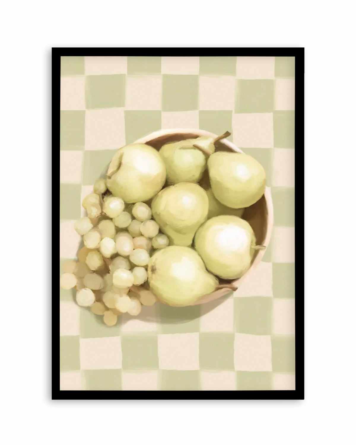 Fruit Bowl on Check | Art Print