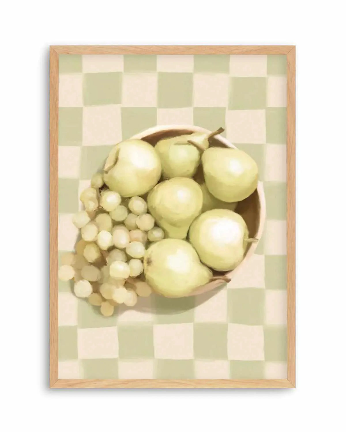 Fruit Bowl on Check | Art Print from Olive et Oriel where you can shop wallpaper and artworks online