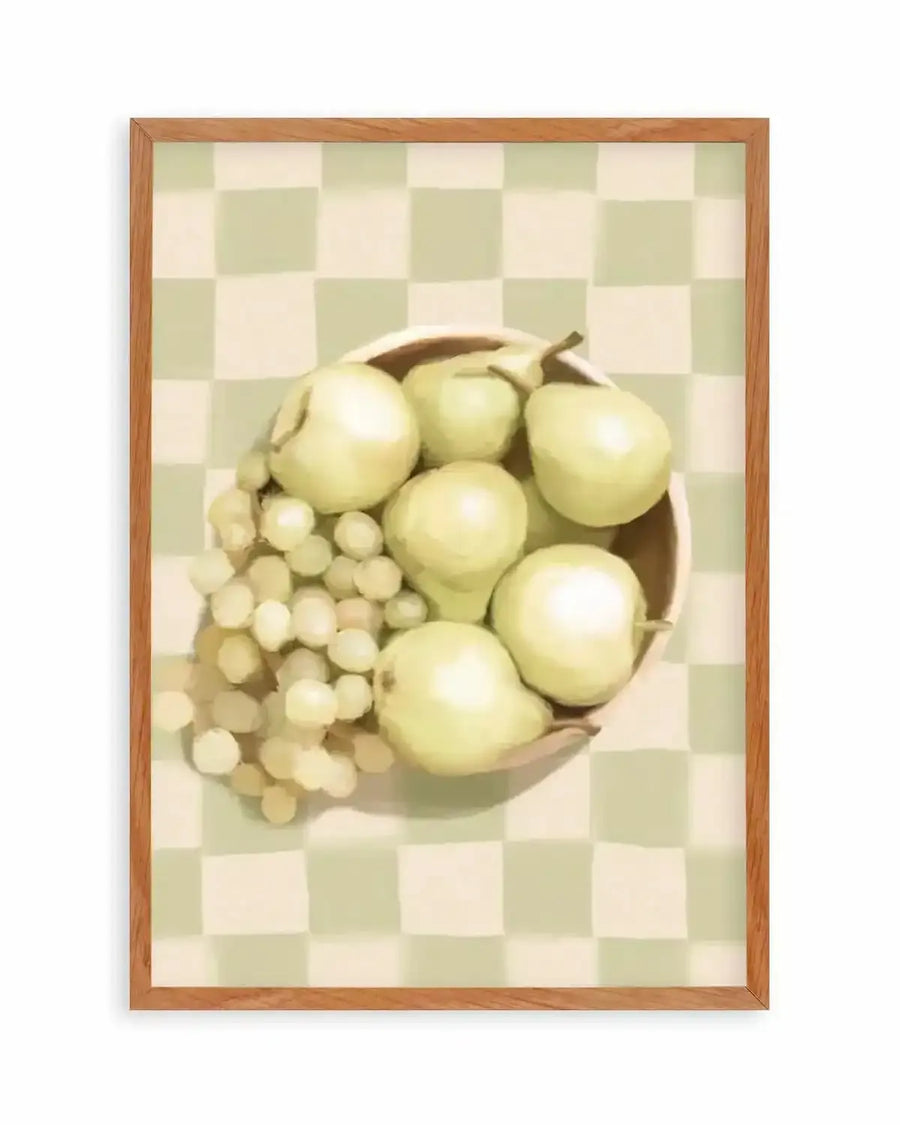 Fruit Bowl on Check | Art Print from Olive et Oriel where you can shop wallpaper and artworks online