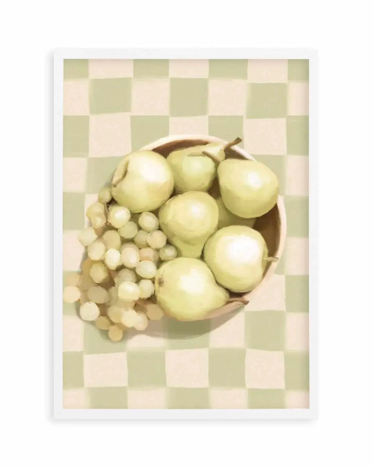 Fruit Bowl on Check | Art Print from Olive et Oriel where you can shop wallpaper and artworks online