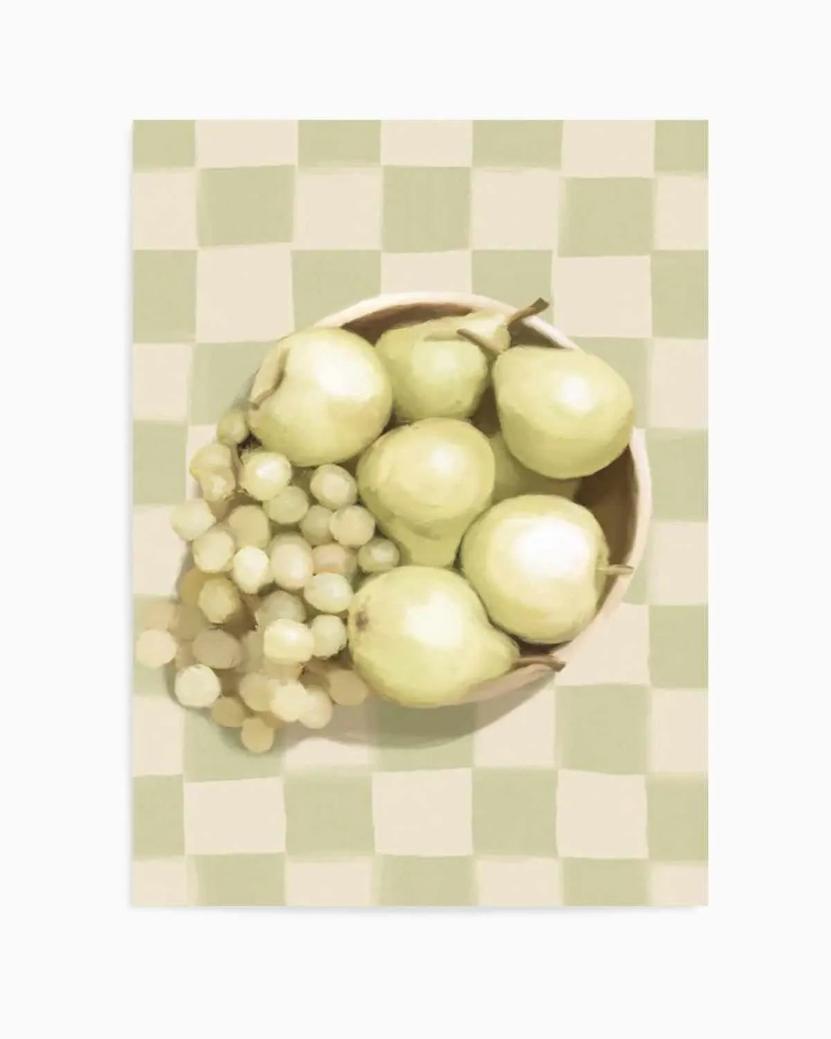 Fruit Bowl on Check | Art Print from Olive et Oriel where you can shop wallpaper and artworks online
