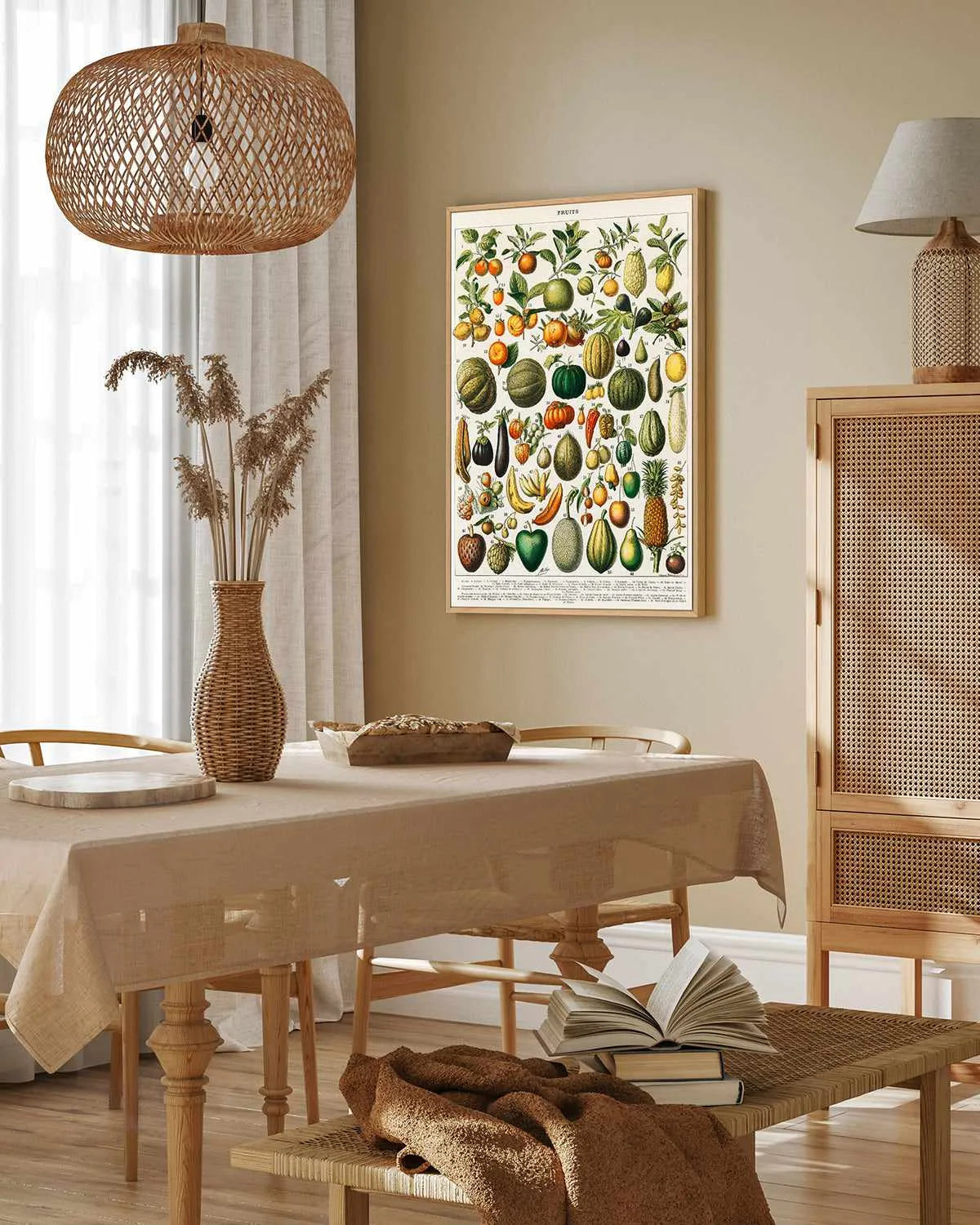 Fruit Chart Vintage Poster | Framed Canvas Art Print from Olive et Oriel where you can shop wallpaper and artworks online
