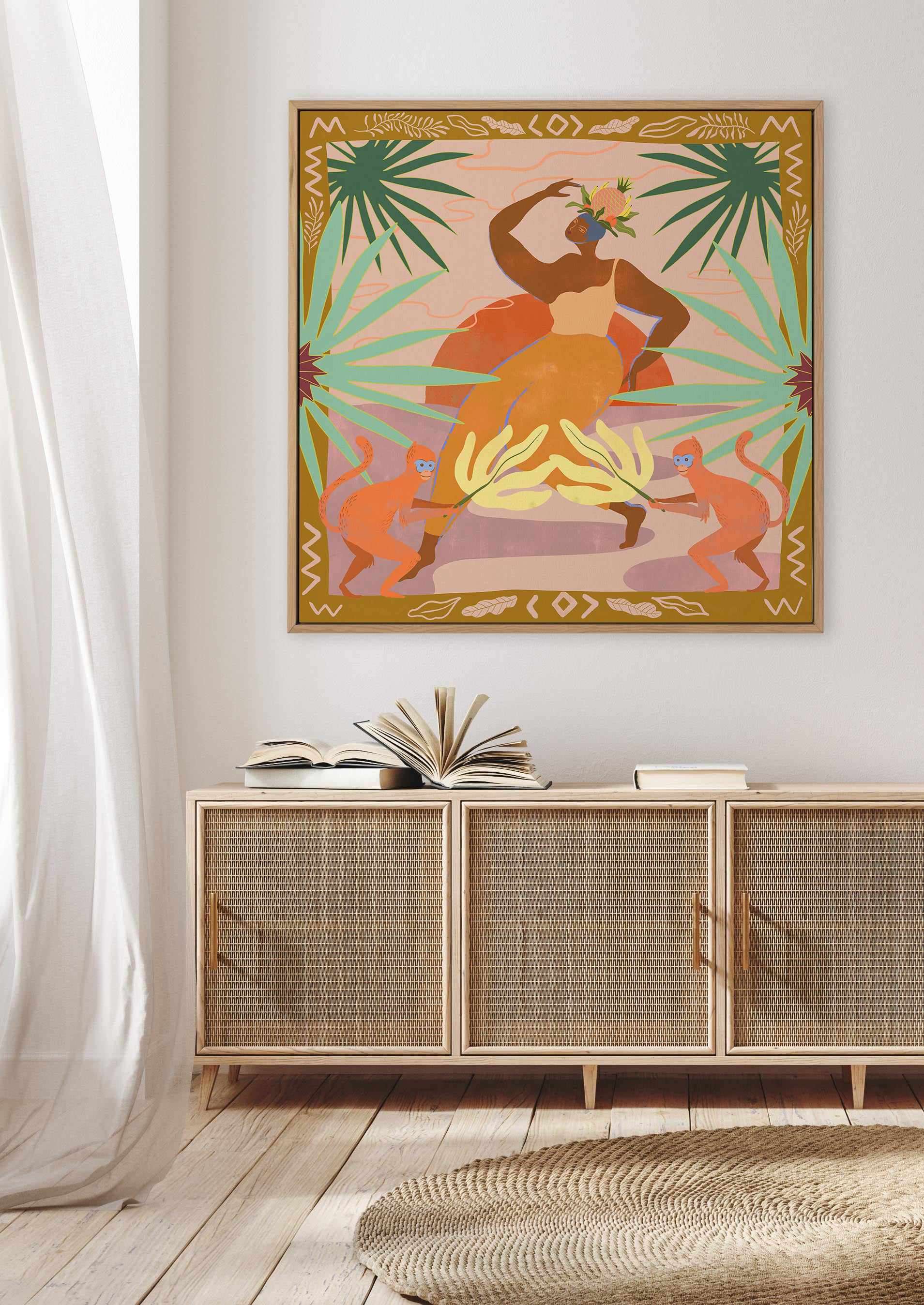 Fruit Queen by Arty Guava | Framed Canvas Art Print from Olive et Oriel where you can shop wallpaper and artworks online