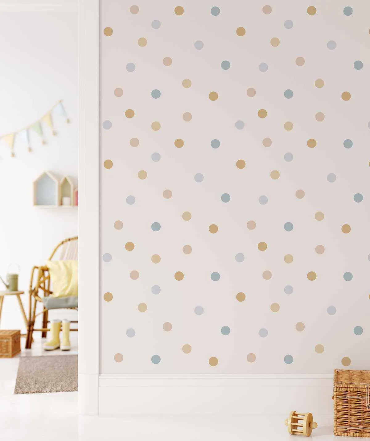 Fun Dots 'Sorbet' Wallpaper-Wallpaper-Buy Kids Removable Wallpaper Online Our Custom Made Children√¢‚Ç¨‚Ñ¢s Wallpapers Are A Fun Way To Decorate And Enhance Boys Bedroom Decor And Girls Bedrooms They Are An Amazing Addition To Your Kids Bedroom Walls Our Collection of Kids Wallpaper Is Sure To Transform Your Kids Rooms Interior Style From Pink Wallpaper To Dinosaur Wallpaper Even Marble Wallpapers For Teen Boys Shop Peel And Stick Wallpaper Online Today With Olive et Oriel