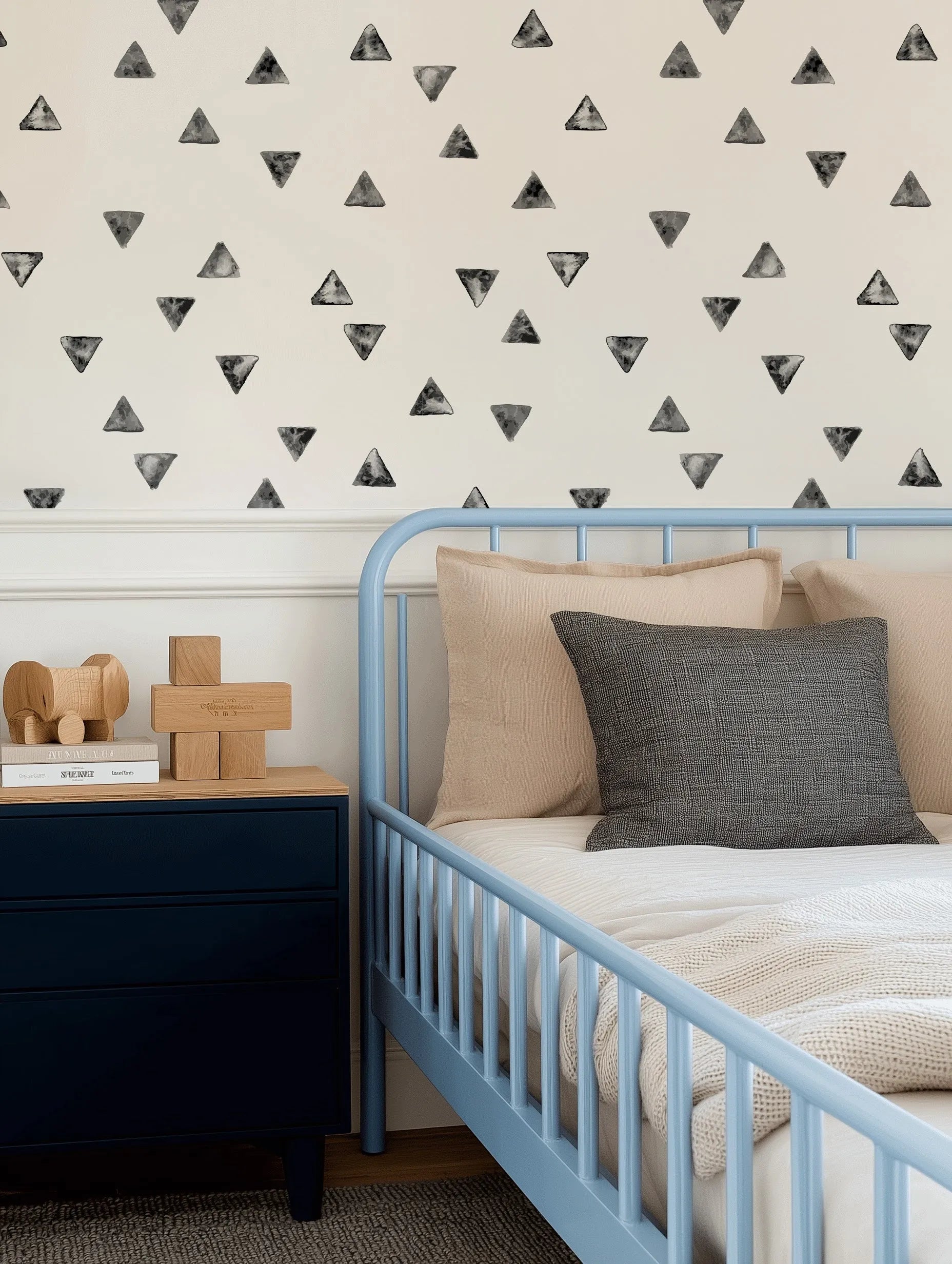 Fun Triangles Wallpaper from Olive et Oriel where you can shop wallpaper and artworks online