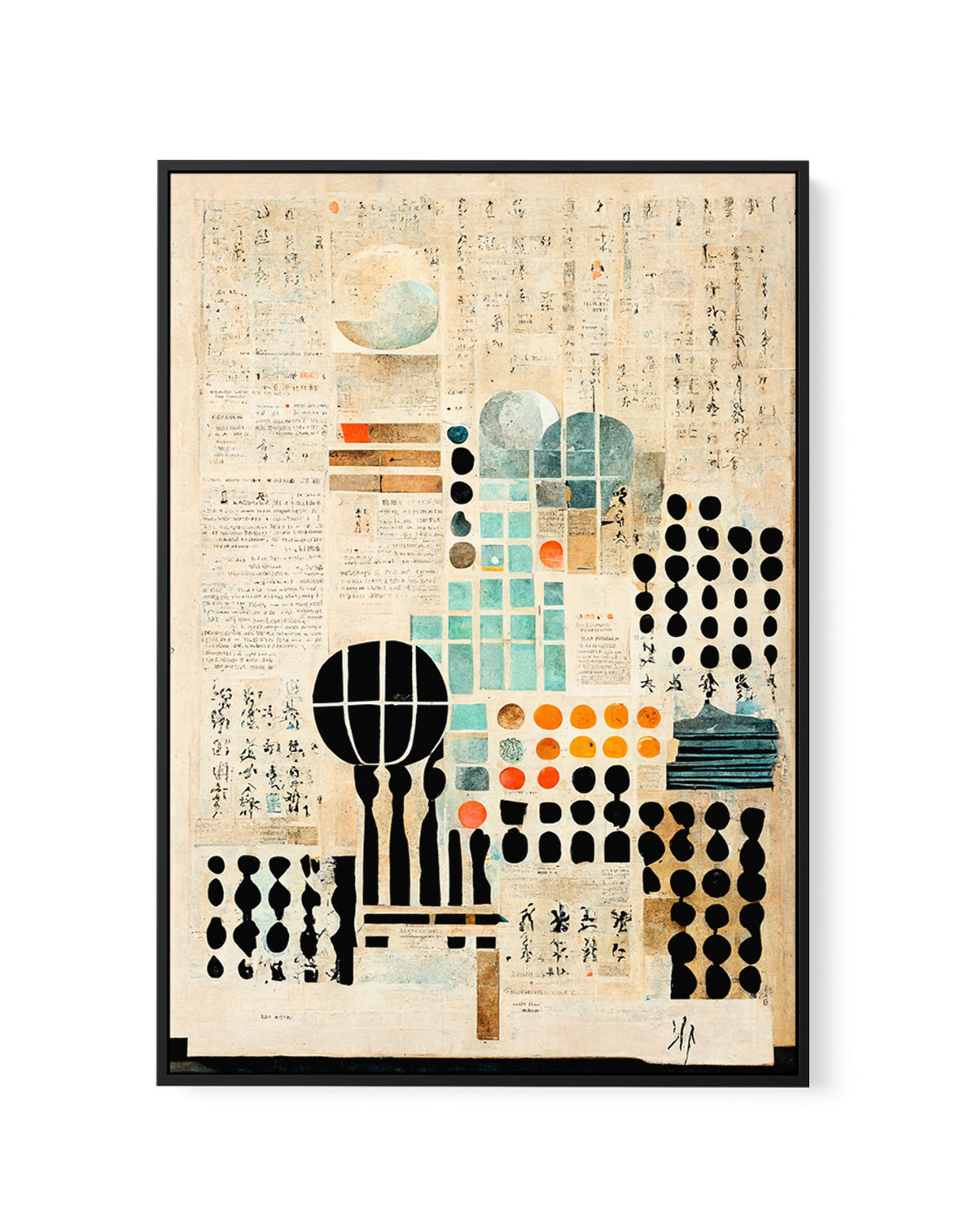 Geometric Harmonies by Treechild | Framed Canvas Art Print