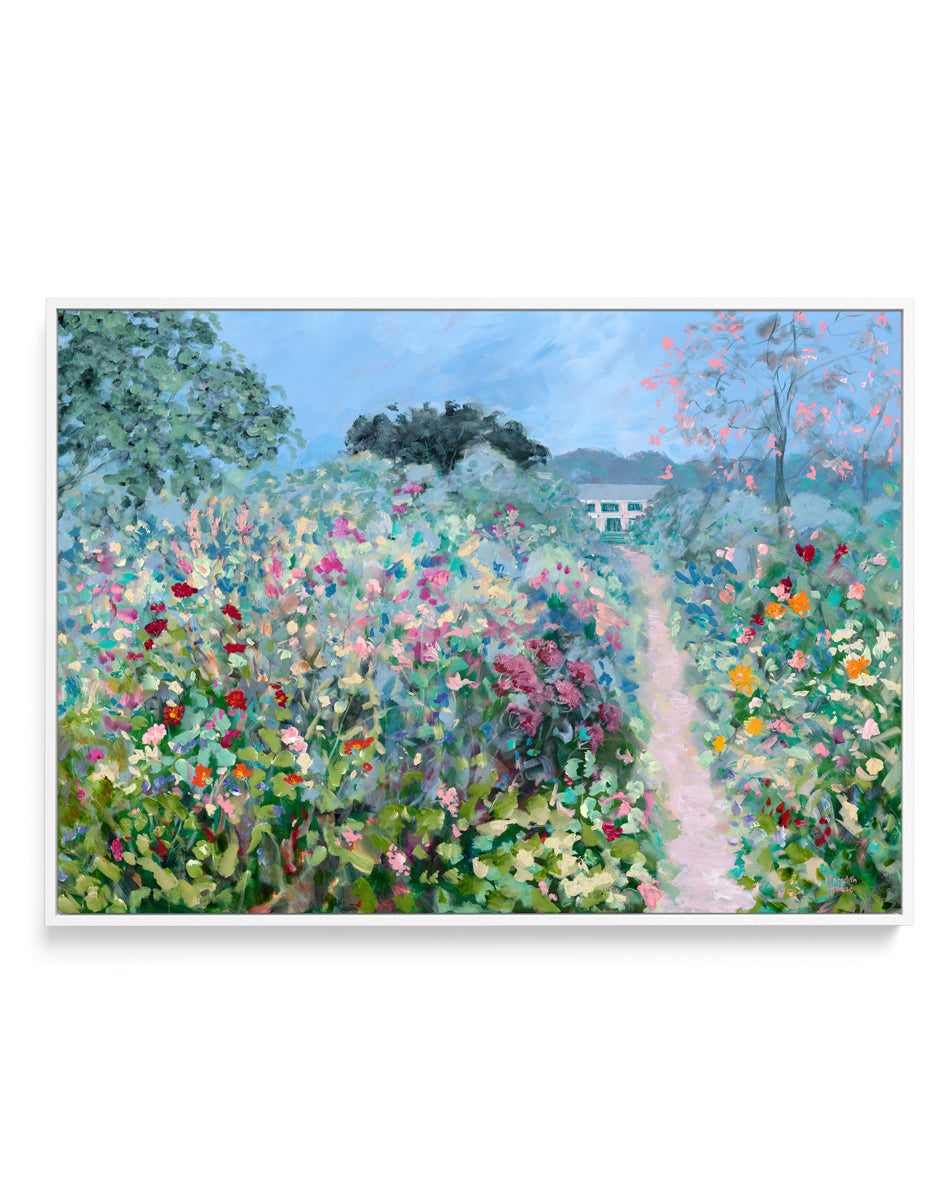 Giverny Flower Path by Meredith Howse | Framed Canvas Art Print
