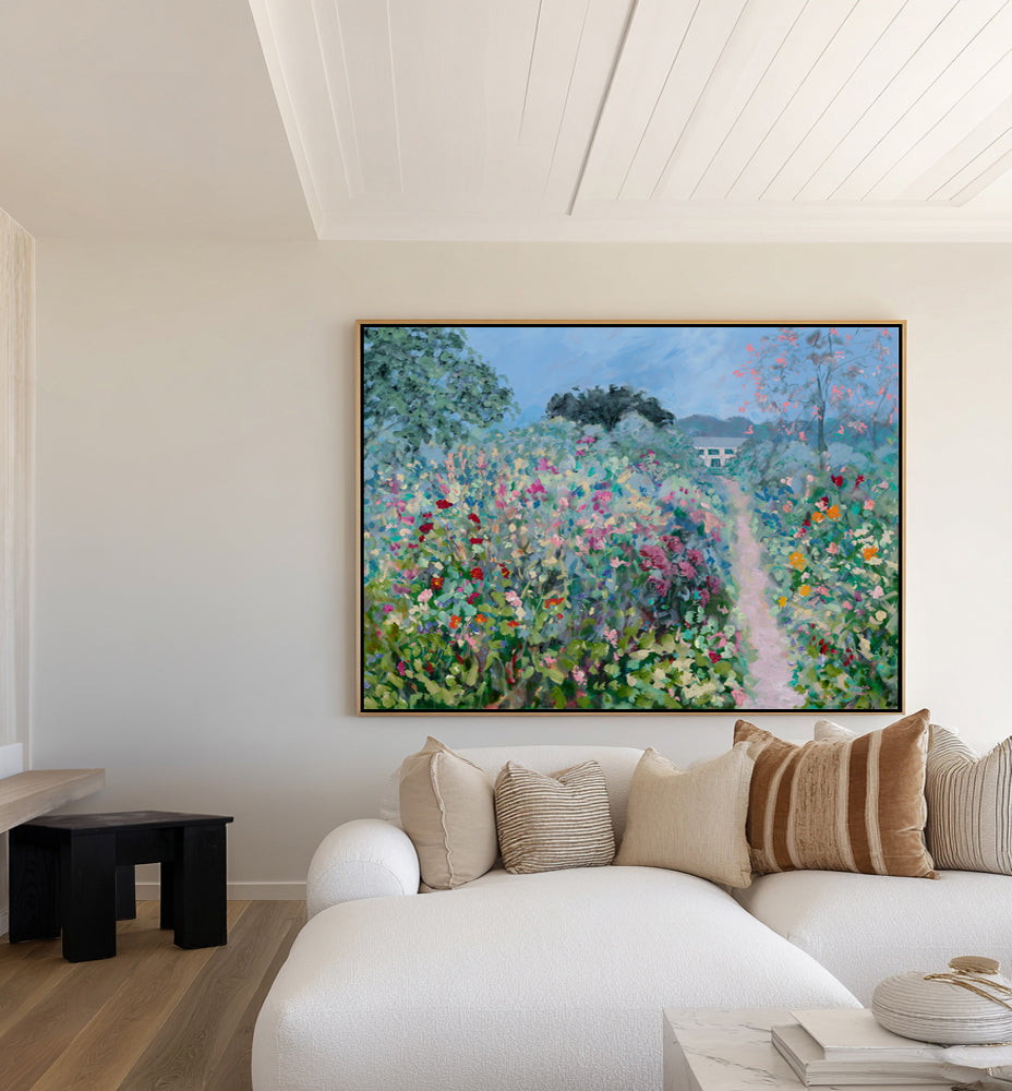 Giverny Flower Path by Meredith Howse | Framed Canvas Art Print