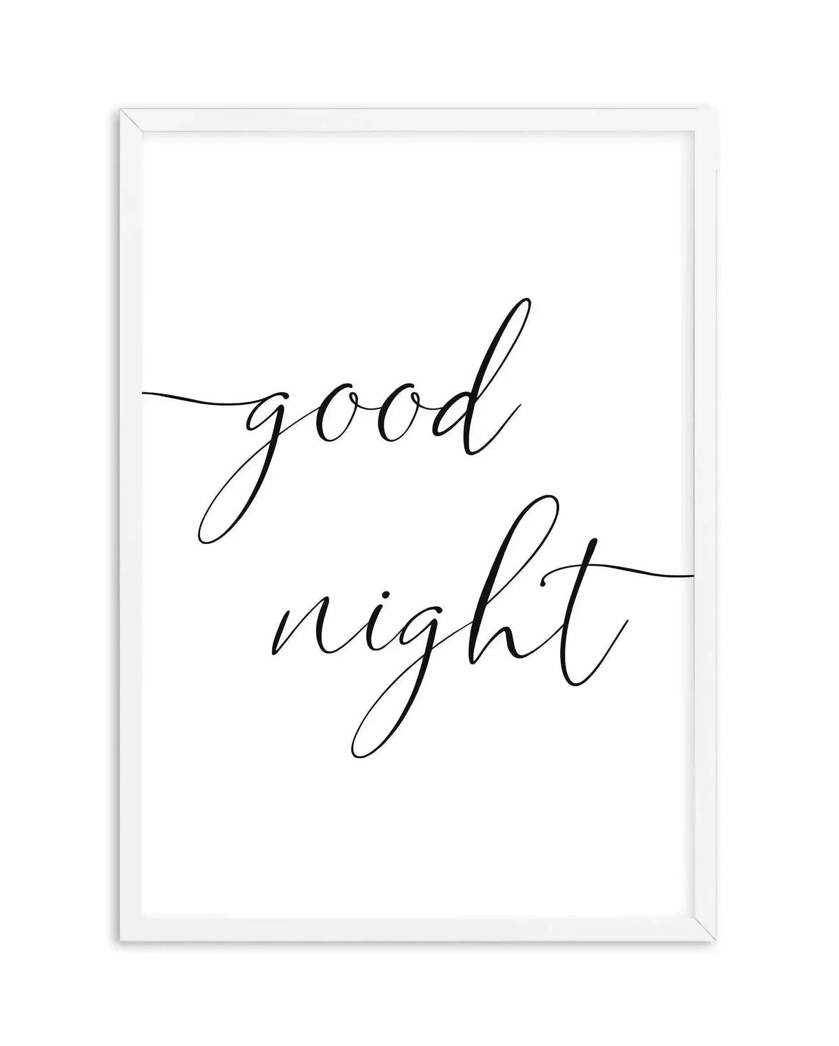 Pretty Script Goodnight Typography Wall Art Print - Goodnight Hand-Scripted Quote – Olive et Oriel