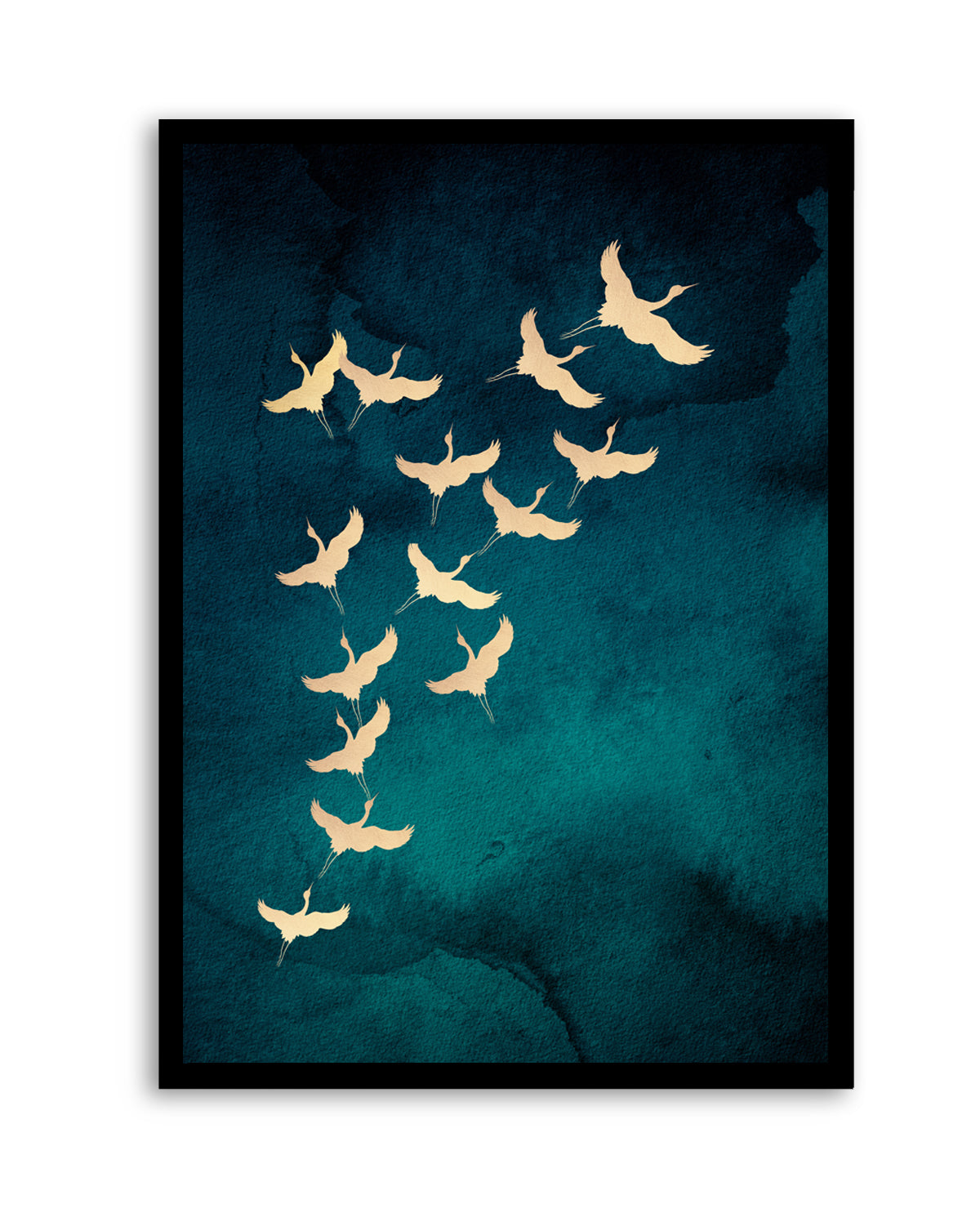 Graceful Golden Cranes by Aureous | Art Print