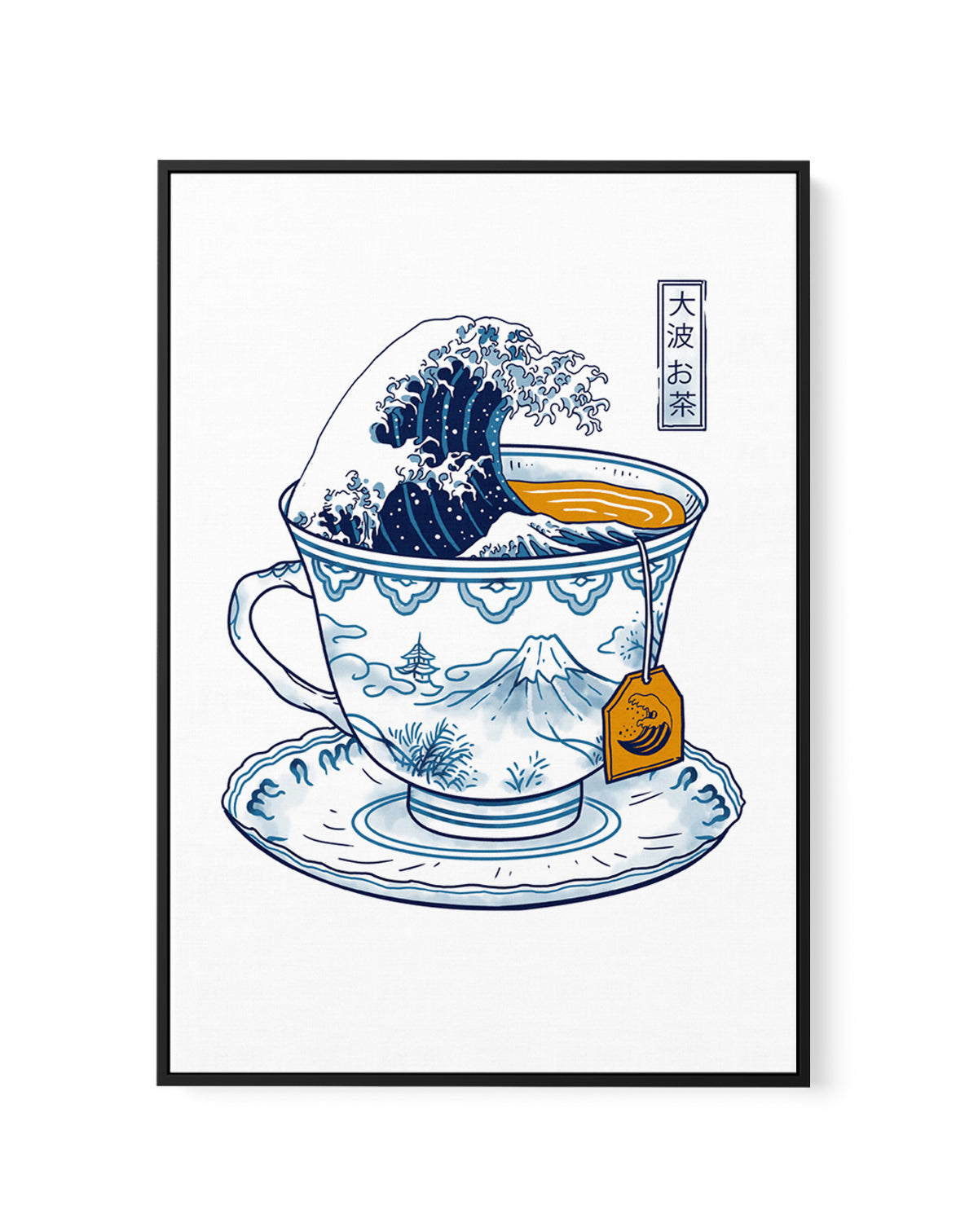 Great Kanagawa Tea by Vincent Trinidad | Framed Canvas Art Print