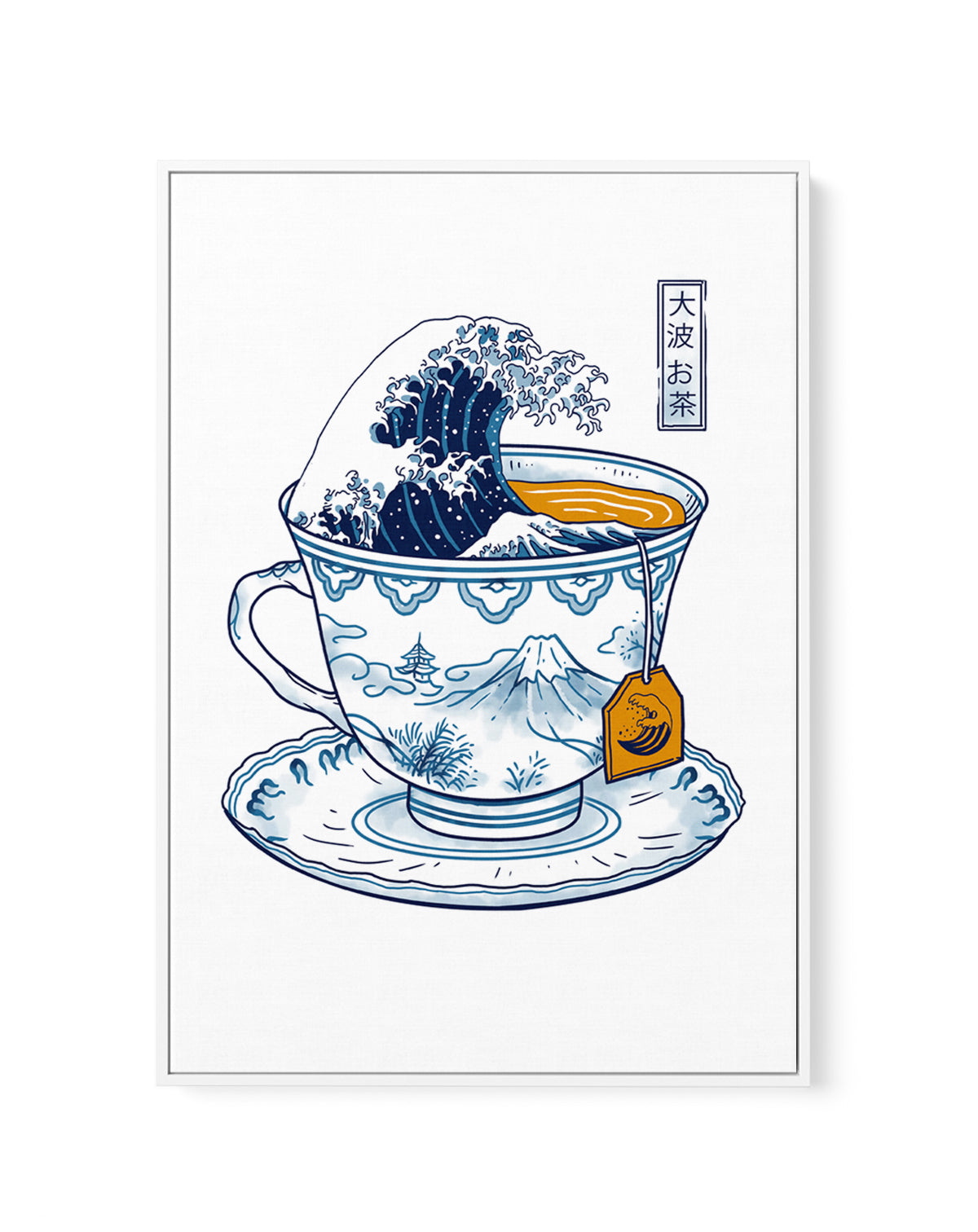 Great Kanagawa Tea by Vincent Trinidad | Framed Canvas Art Print