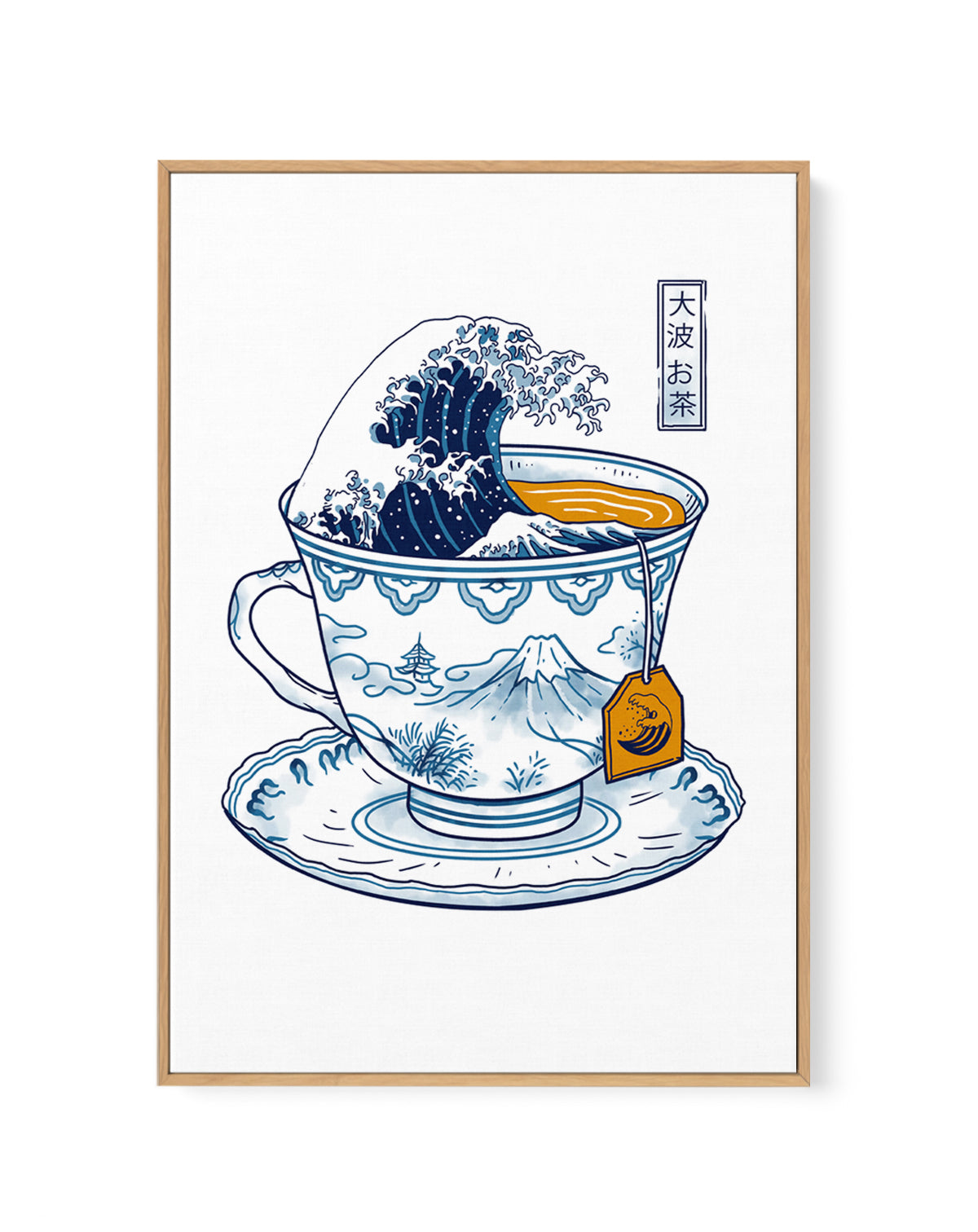 Great Kanagawa Tea by Vincent Trinidad | Framed Canvas Art Print