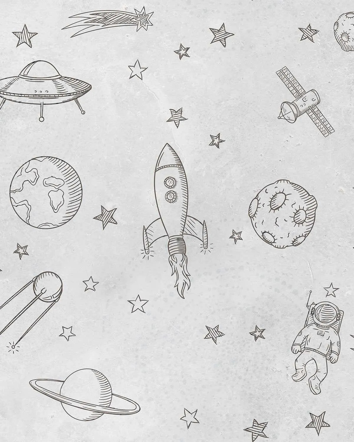 Galaxy Fun Wallpaper from Olive et Oriel where you can shop wallpaper and artworks online