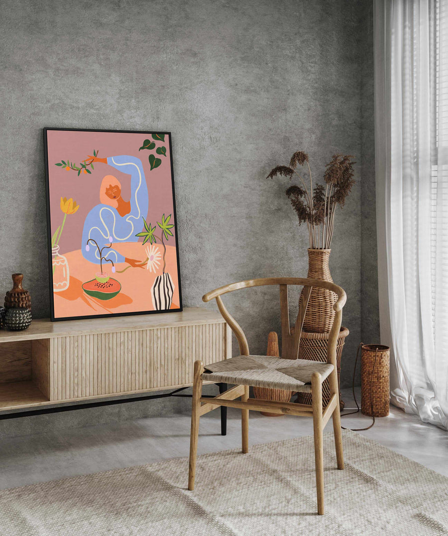 Gardening by Arty Guava | Framed Canvas Art Print from Olive et Oriel where you can shop wallpaper and artworks online
