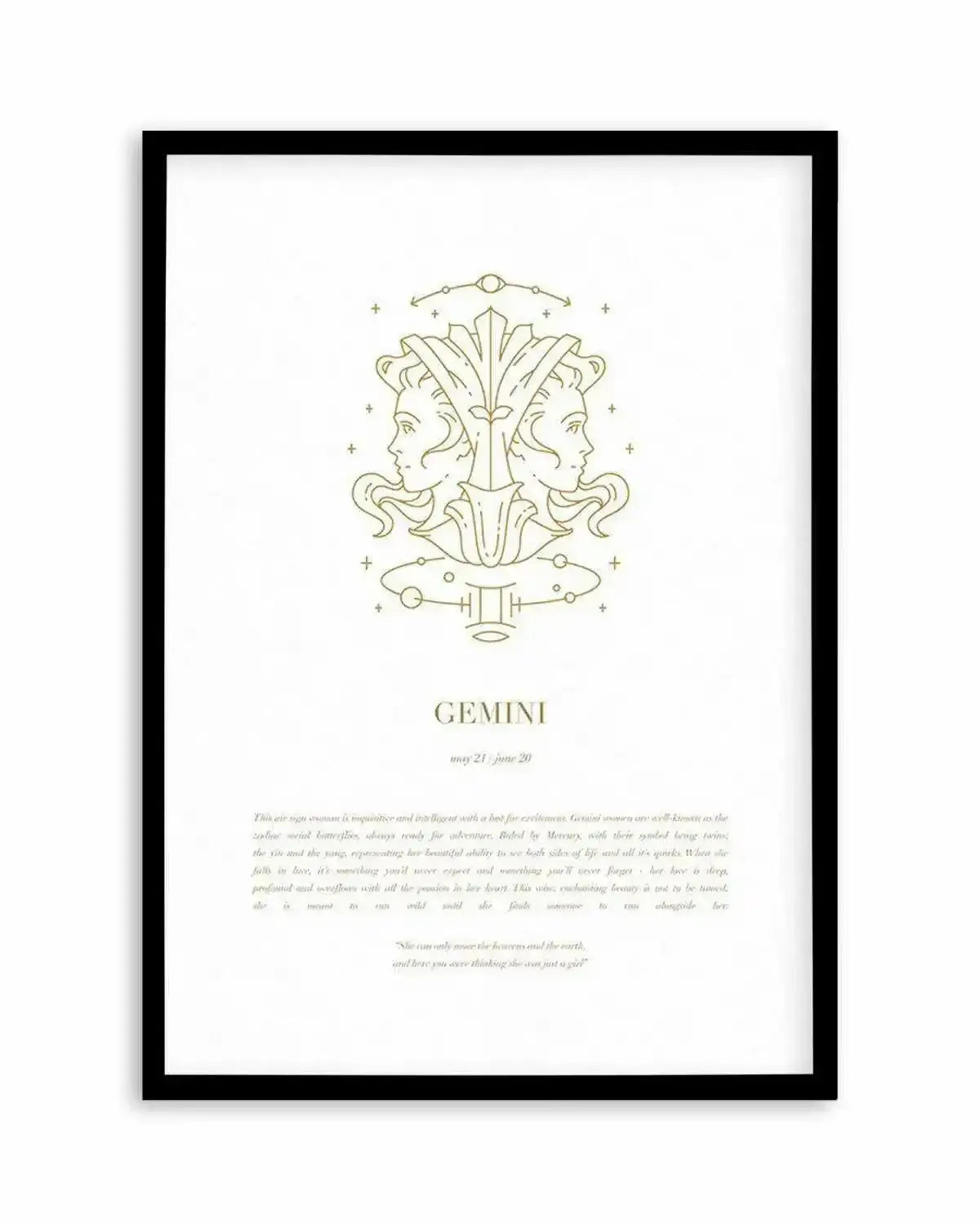 Gemini | Celestial Zodiac Art Print from Olive et Oriel where you can shop wallpaper and artworks online