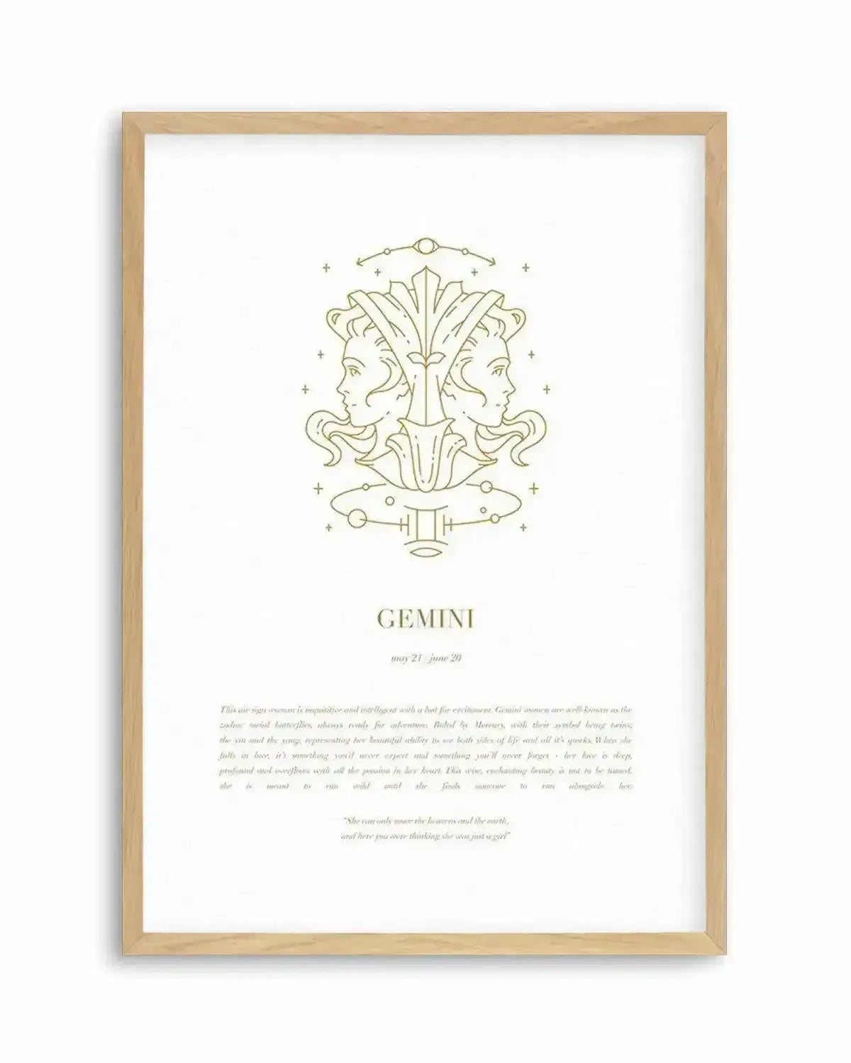 Gemini | Celestial Zodiac Art Print from Olive et Oriel where you can shop wallpaper and artworks online